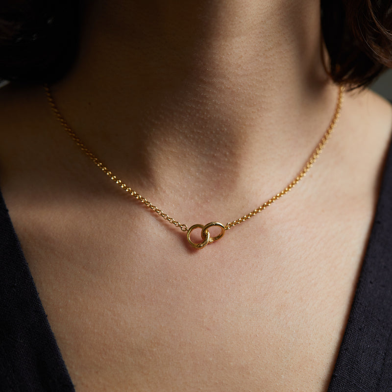 Ouroboros Fine Chain Necklace Solid Gold