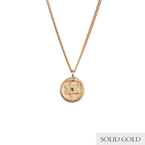Ouroboros Pendant with Emerald Solid Gold Rachel Entwistle