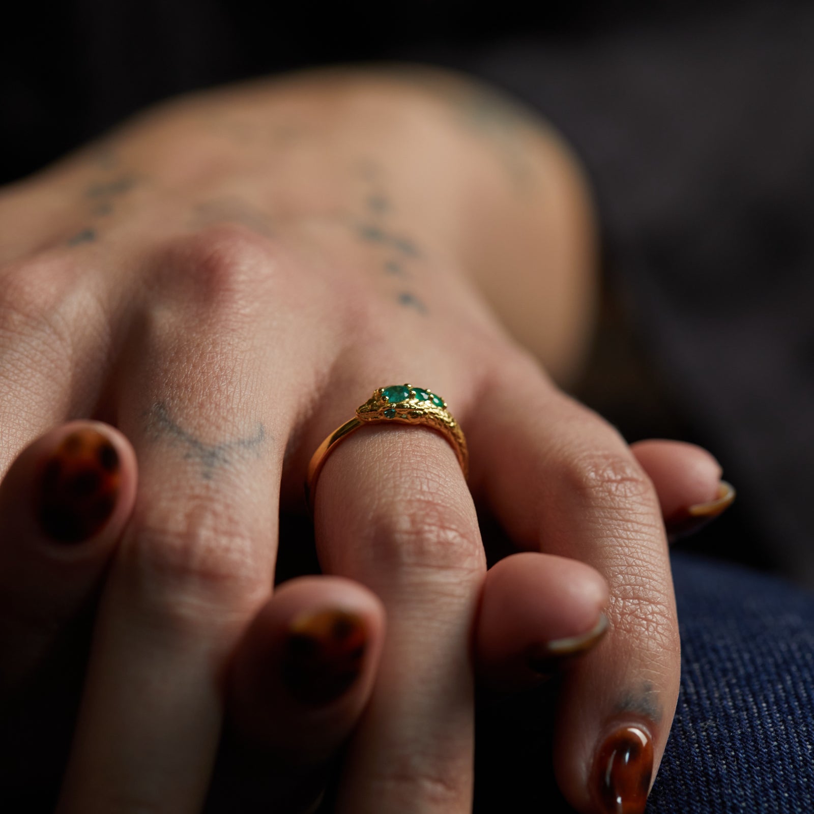 Ouroboros Jewelled Snake Ring Solid Gold