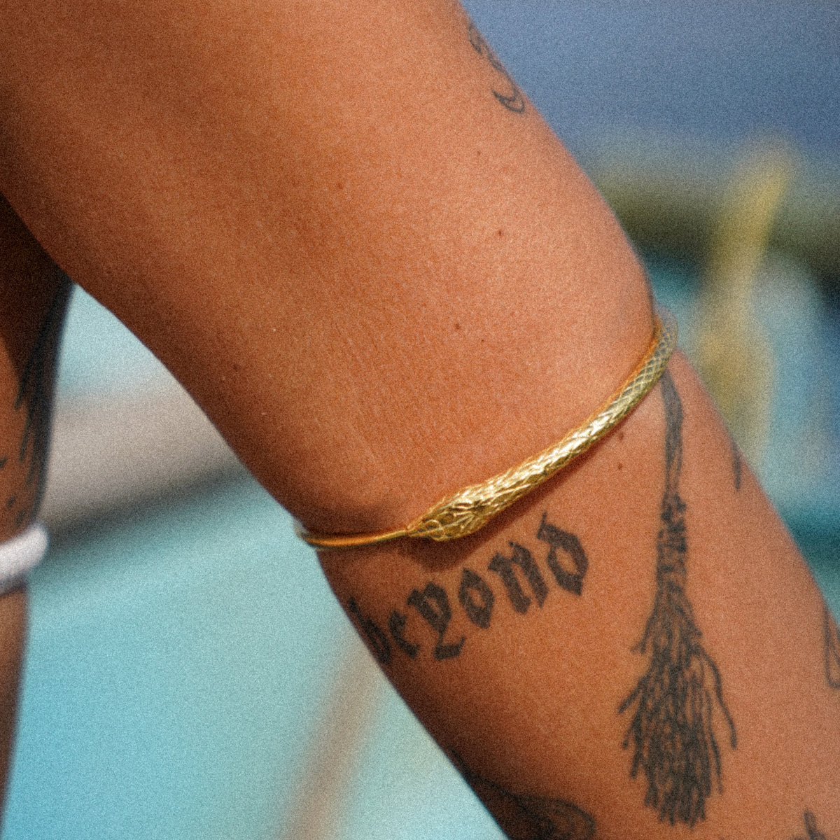 Ouroboros Snake Bangle Gold