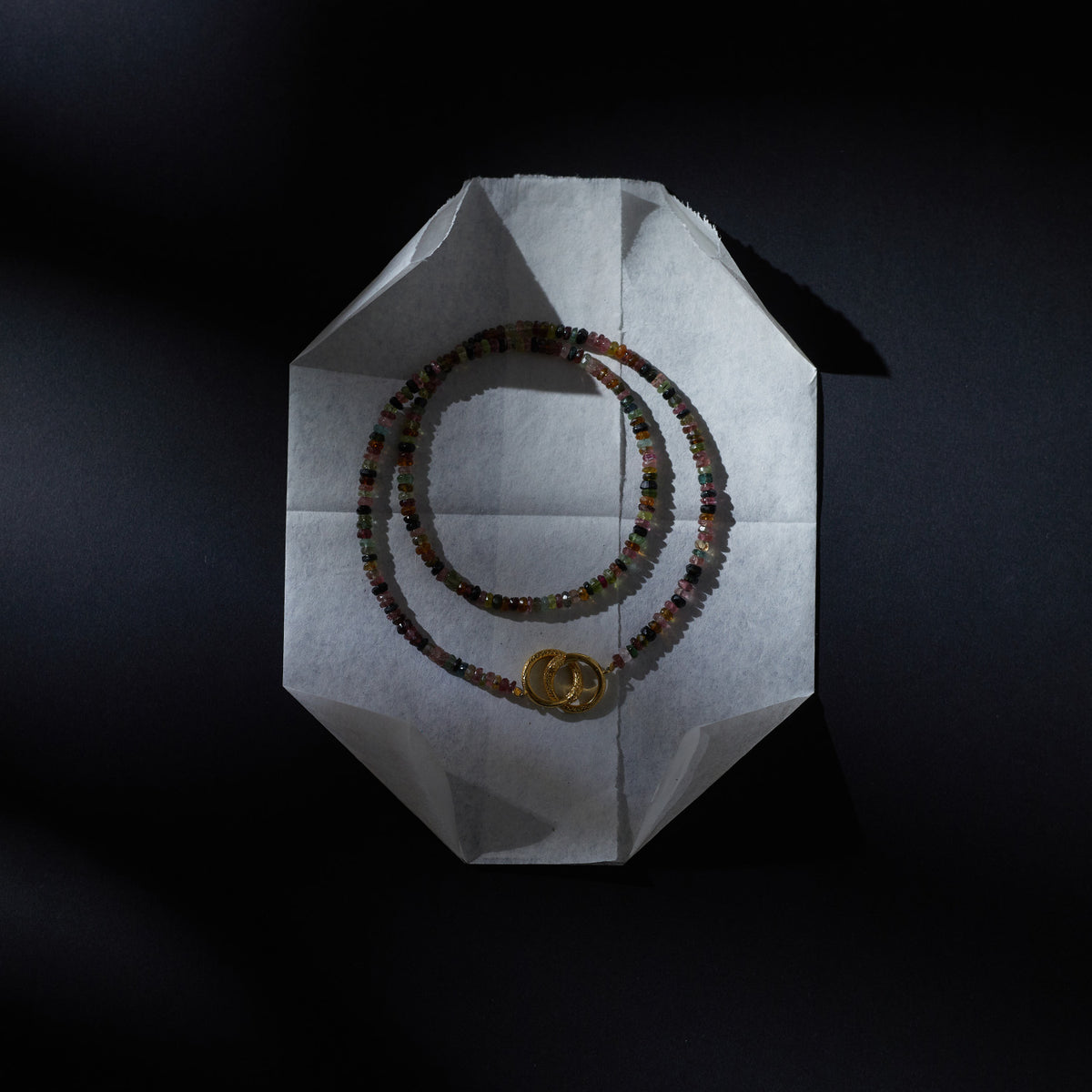 Ouroboros Tourmaline Necklace Solid Gold