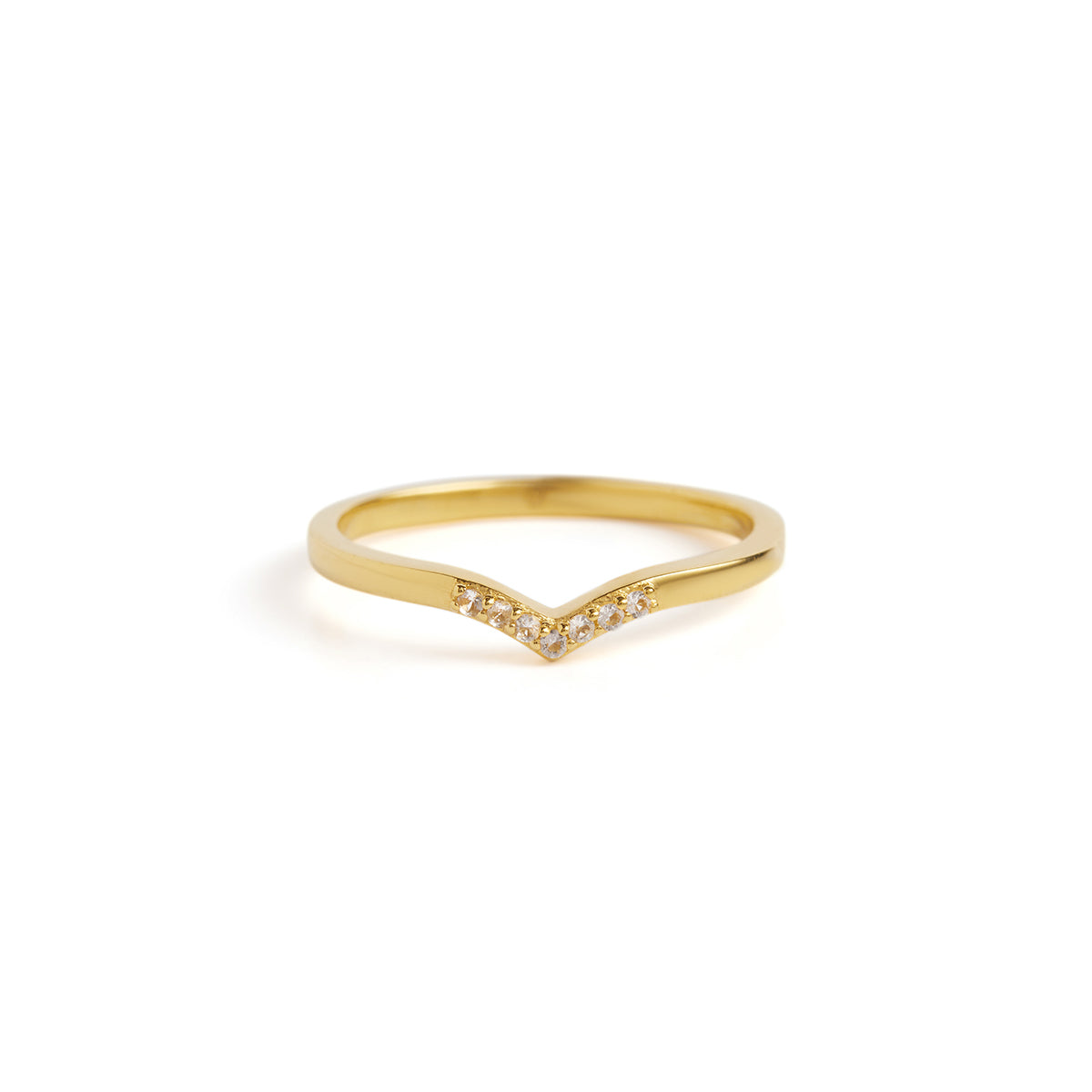Peak Pave & Solitaire Stack Solid Gold