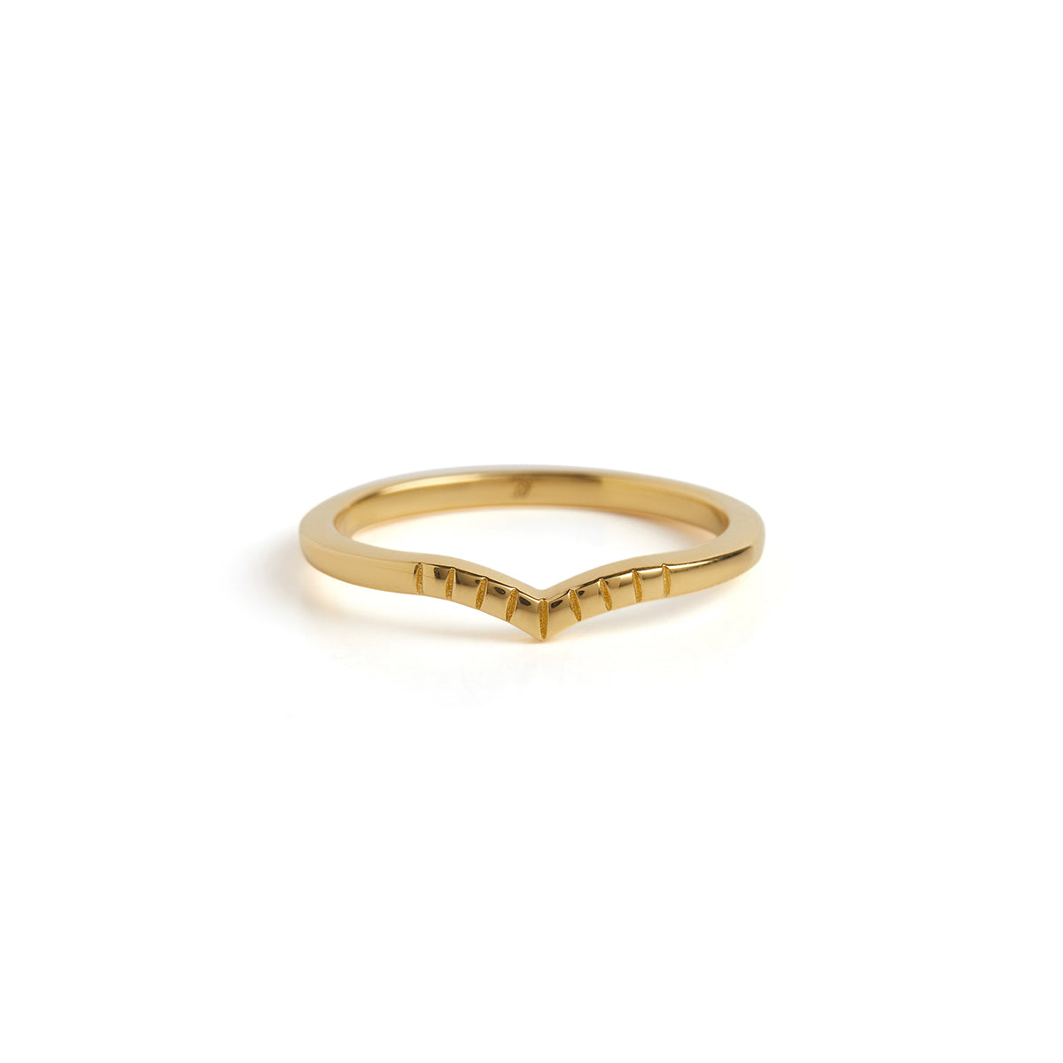 Peak Engraved & Solitaire Stack Solid Gold