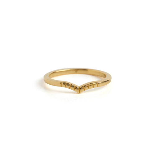 Peak Engraved Ring Solid Gold Rachel Entwistle