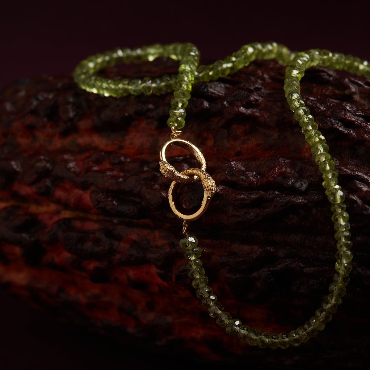 Ouroboros Peridot Necklace Gold