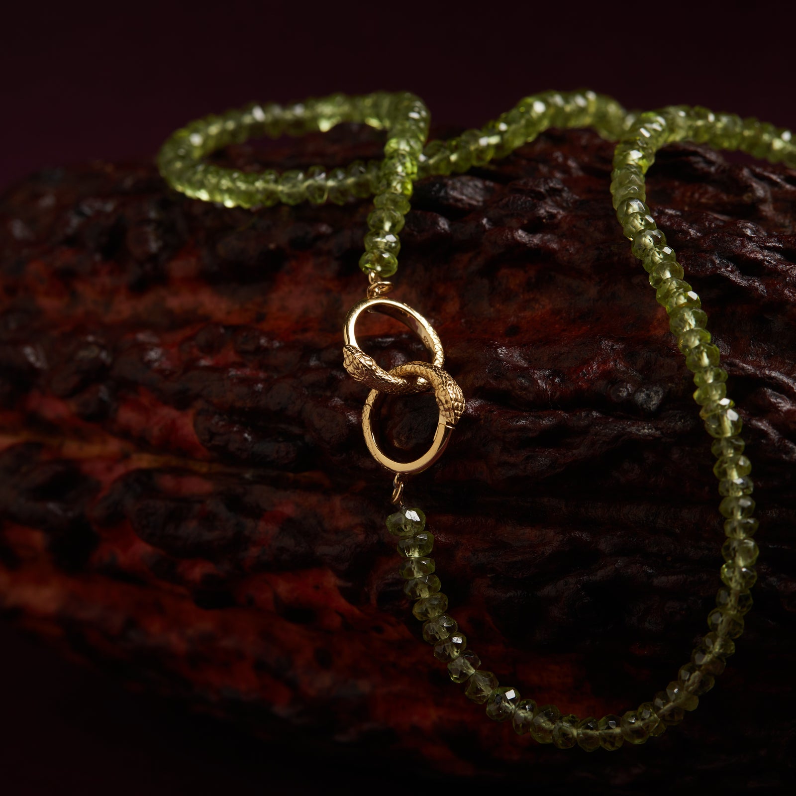 Ouroboros Peridot Necklace Gold