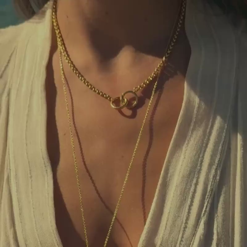 Ouroboros Chain Necklace Solid Gold