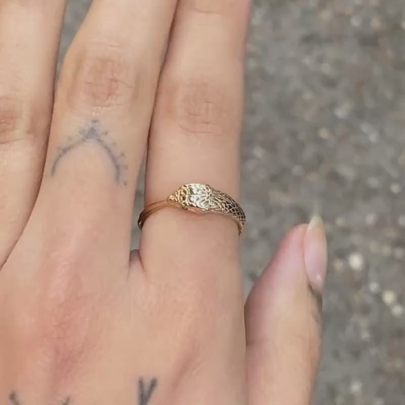 Ouroboros Snake Ring Solid Gold