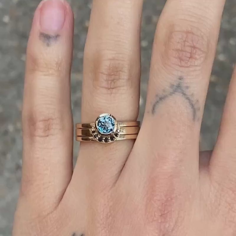 Eclipse Fine Stack Topaz Solid Gold