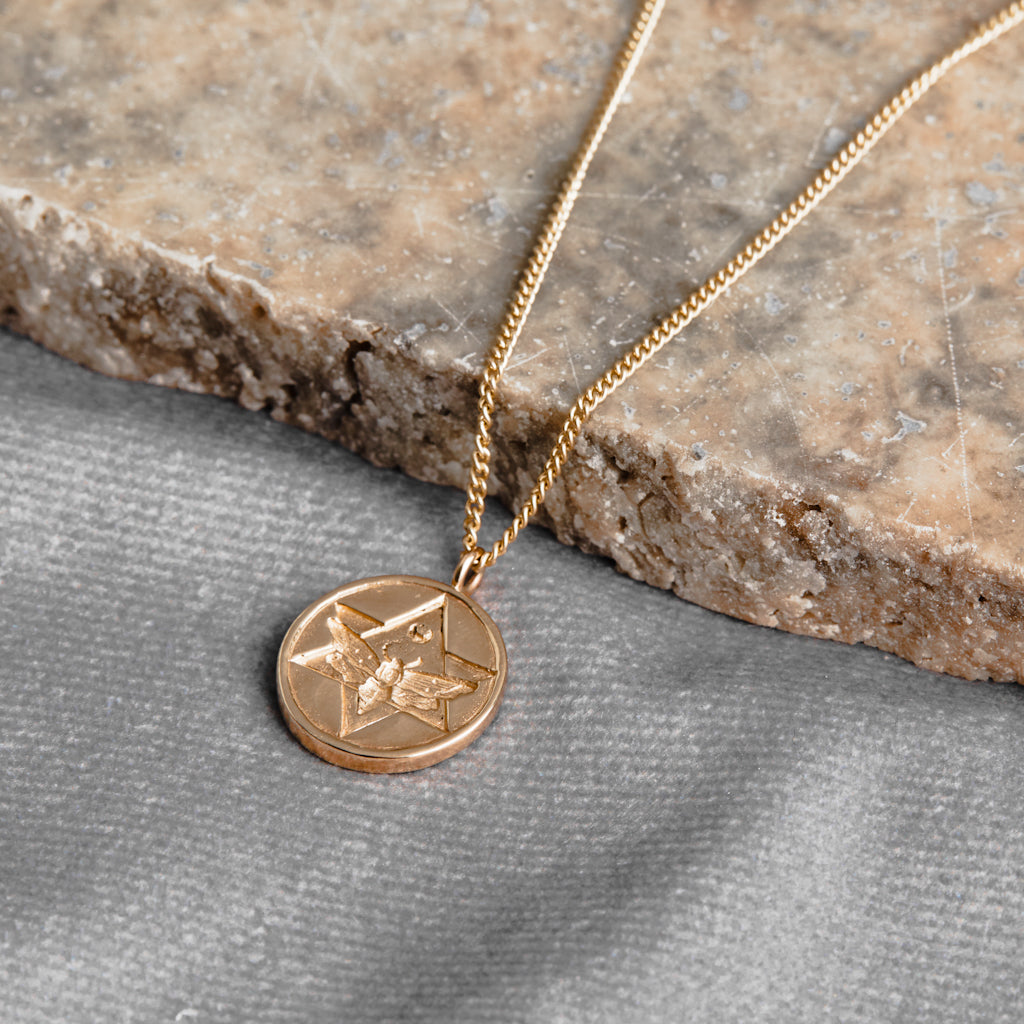 Lunar Coin Necklace Solid Gold