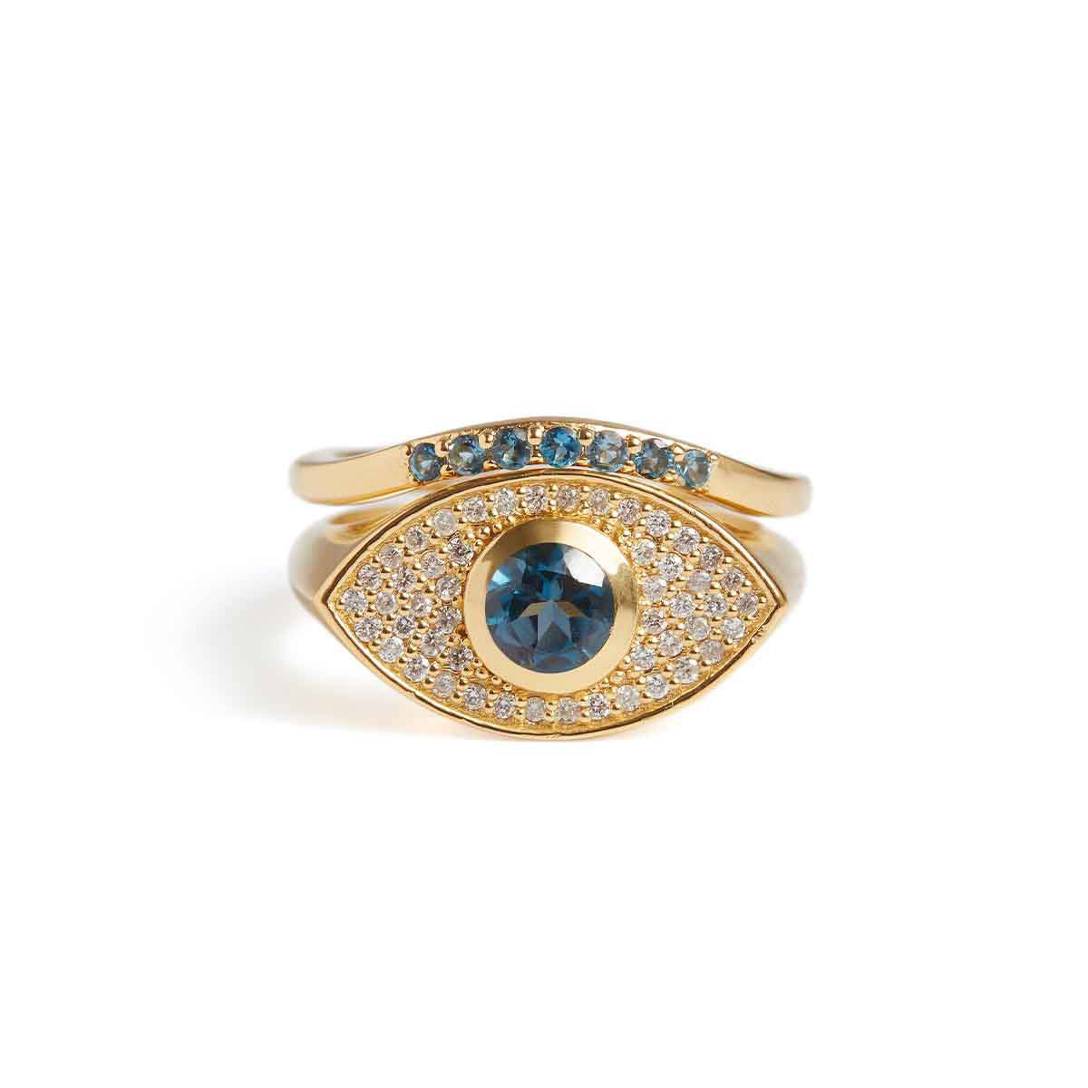 Rays of Light Fine Ring Topaz Solid Gold