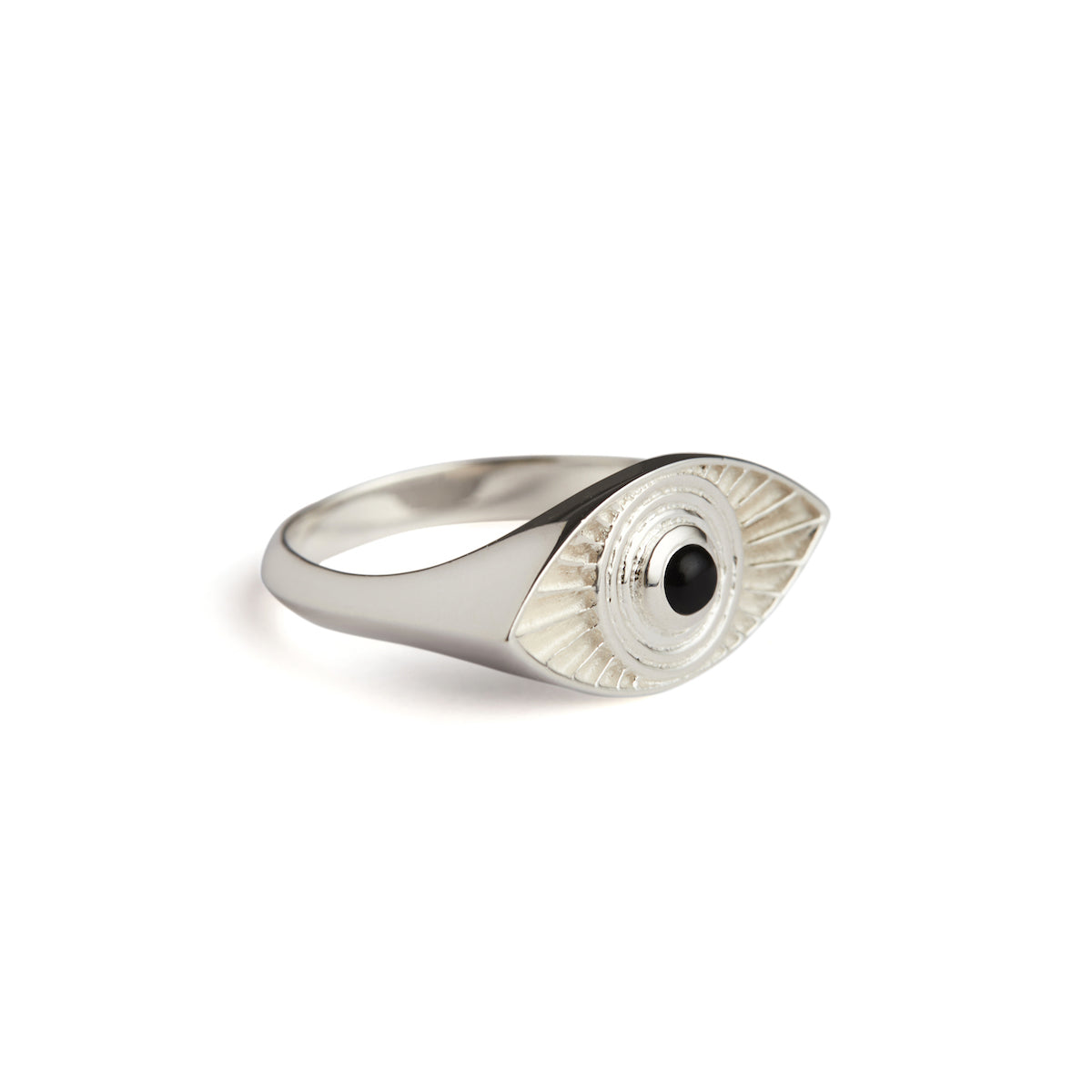 Rays Of Light Ring Silver- Black Onyx