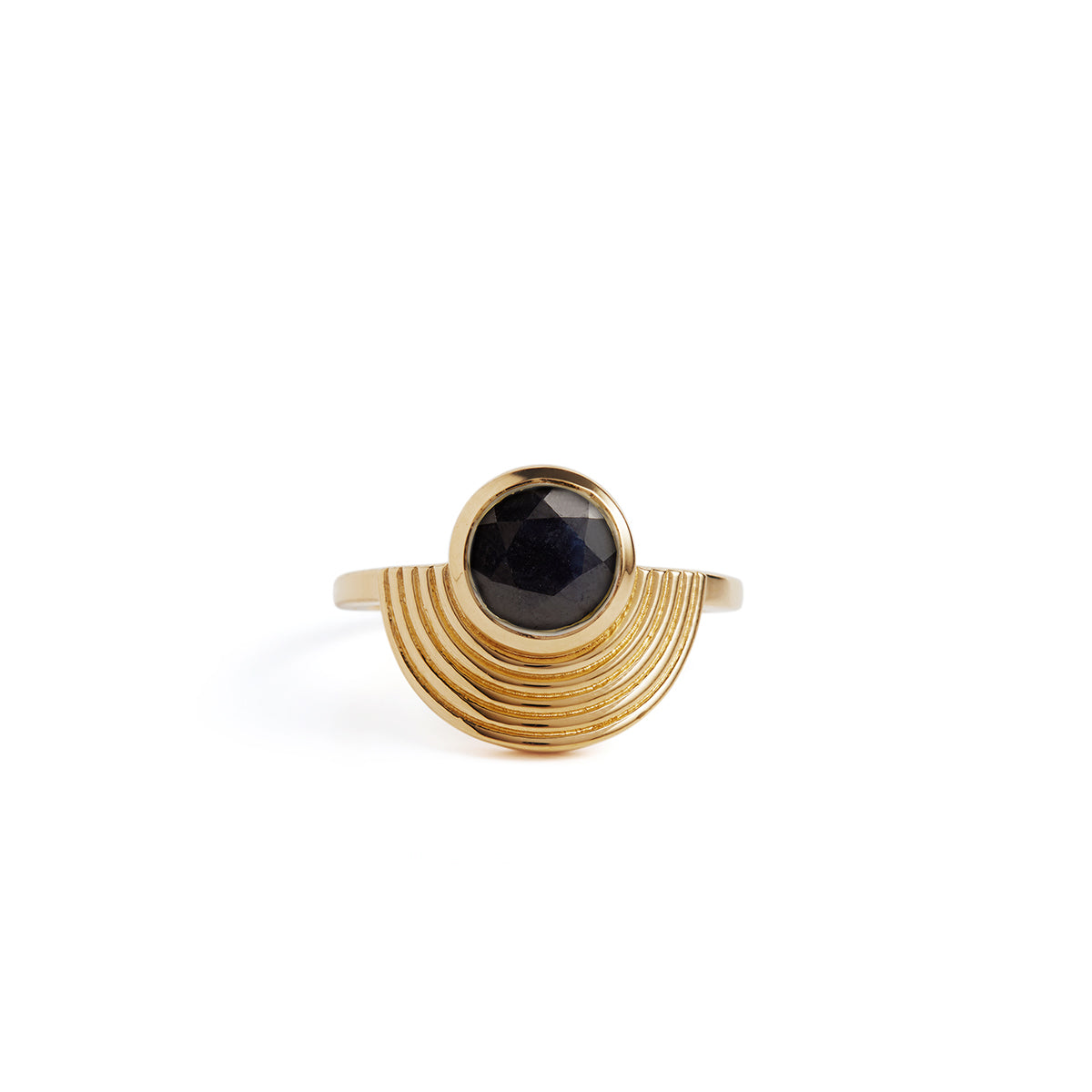 Interstellar Fine Stack Black Sapphire Solid Gold
