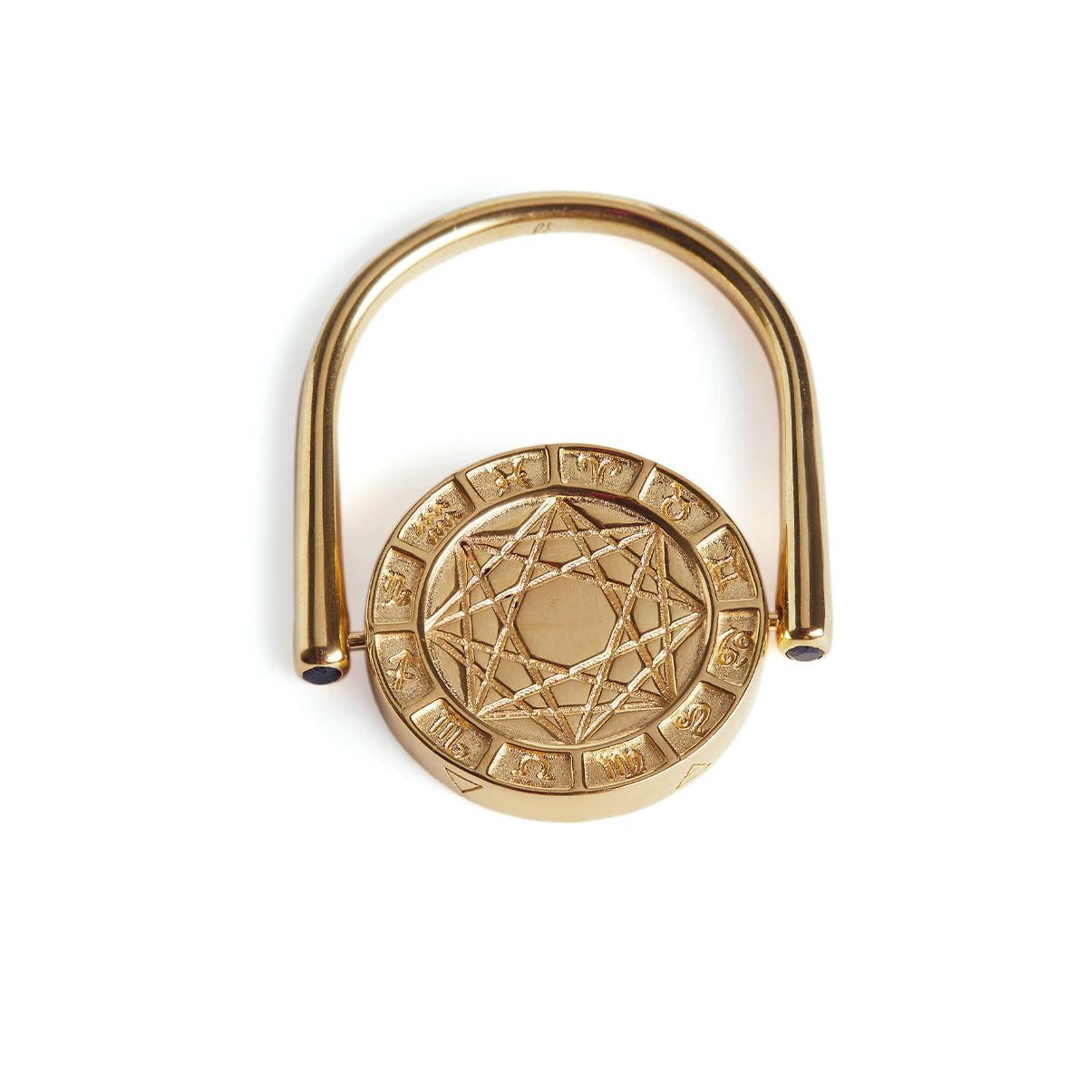 Alchemist's Spinning Ring with Black Sapphires Solid Gold