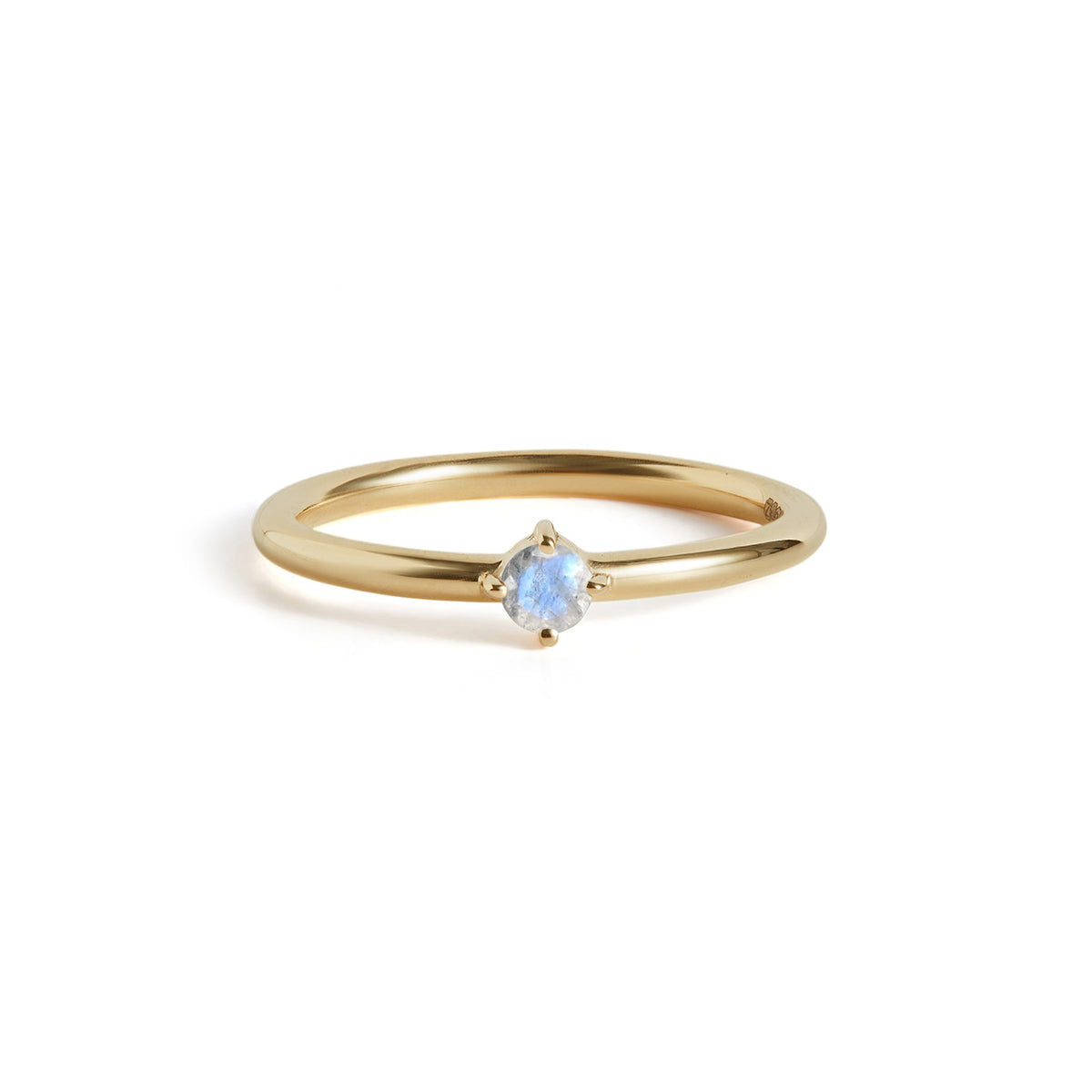 Birthstone Round Ring Solid Gold