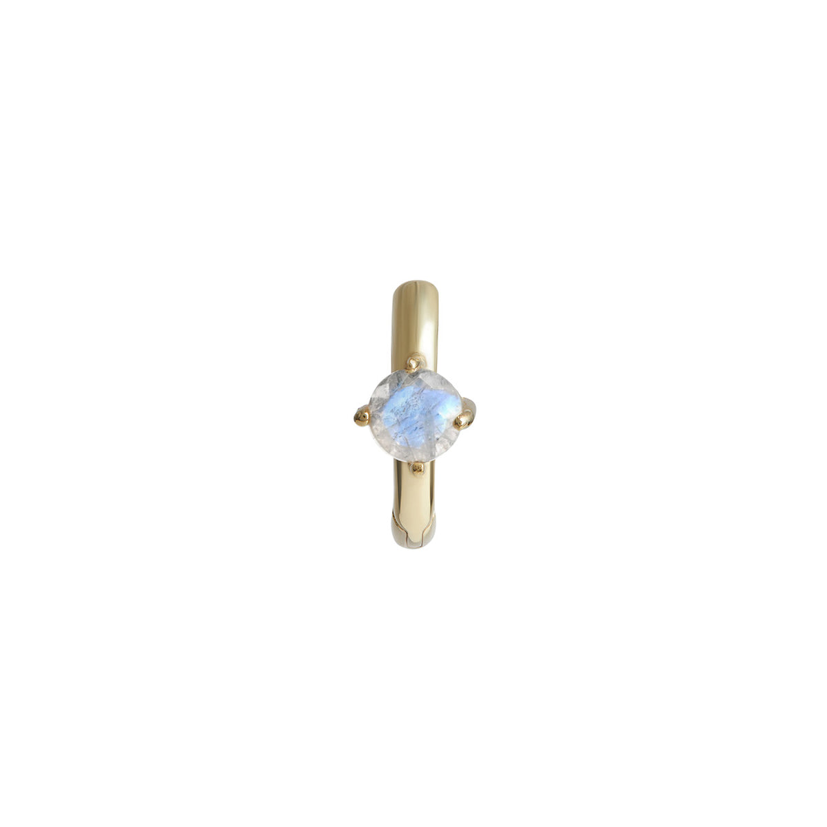 Birthstone Round Piercing Huggie Solid Gold