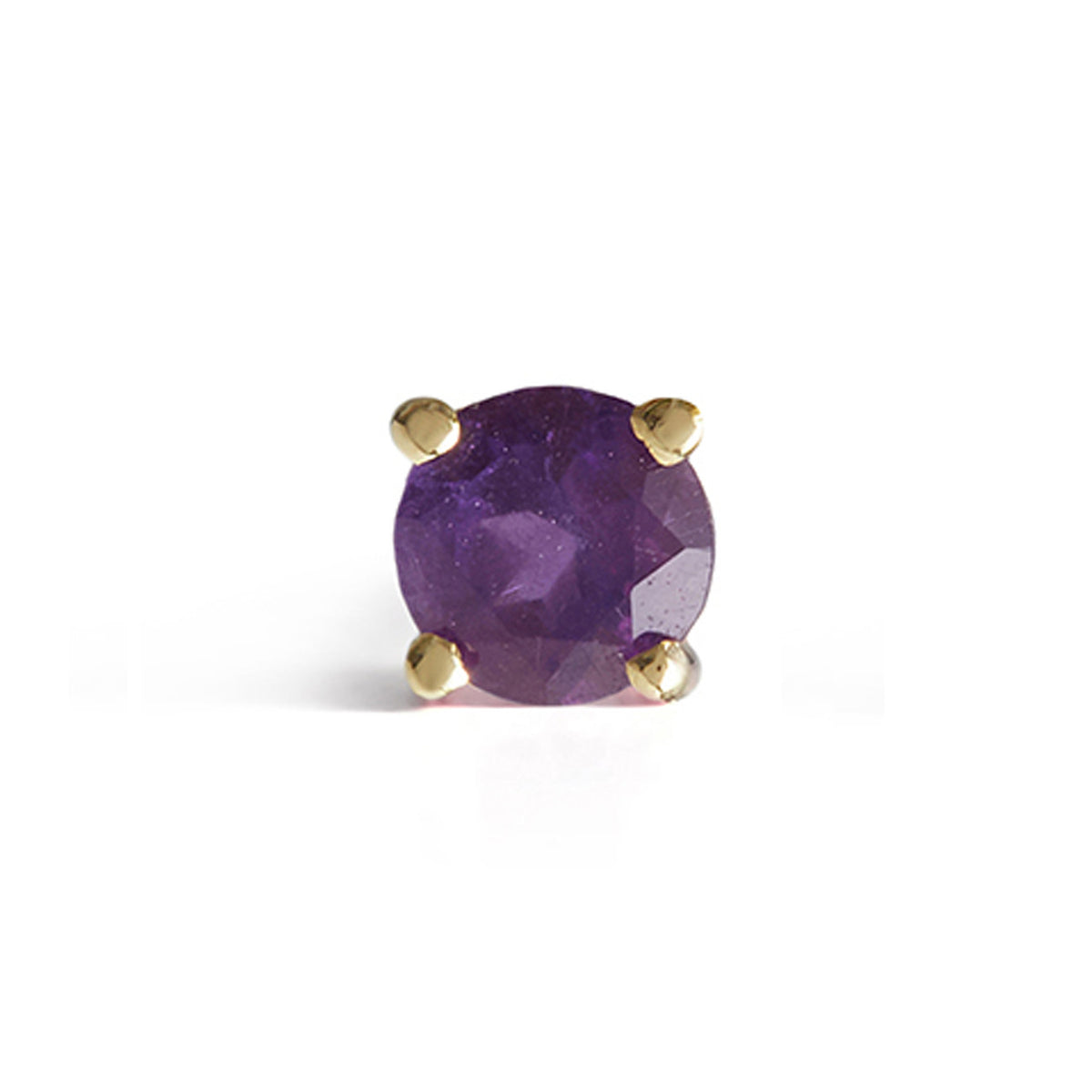 Birthstone Round Stud Solid Gold