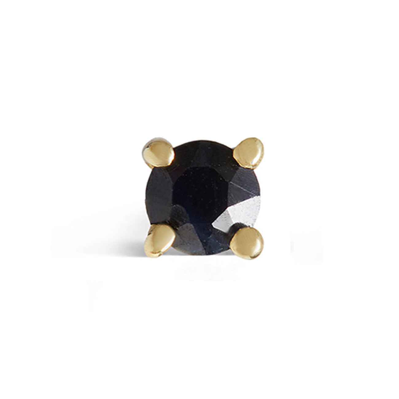 Birthstone Round Stud Solid Gold