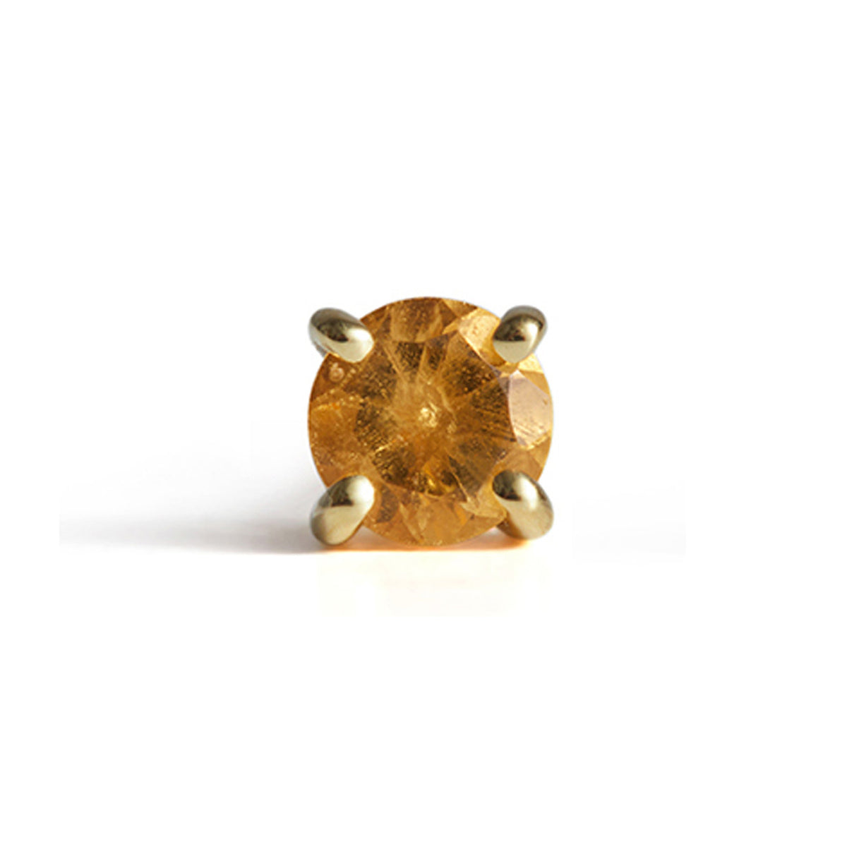 Birthstone Round Stud Solid Gold