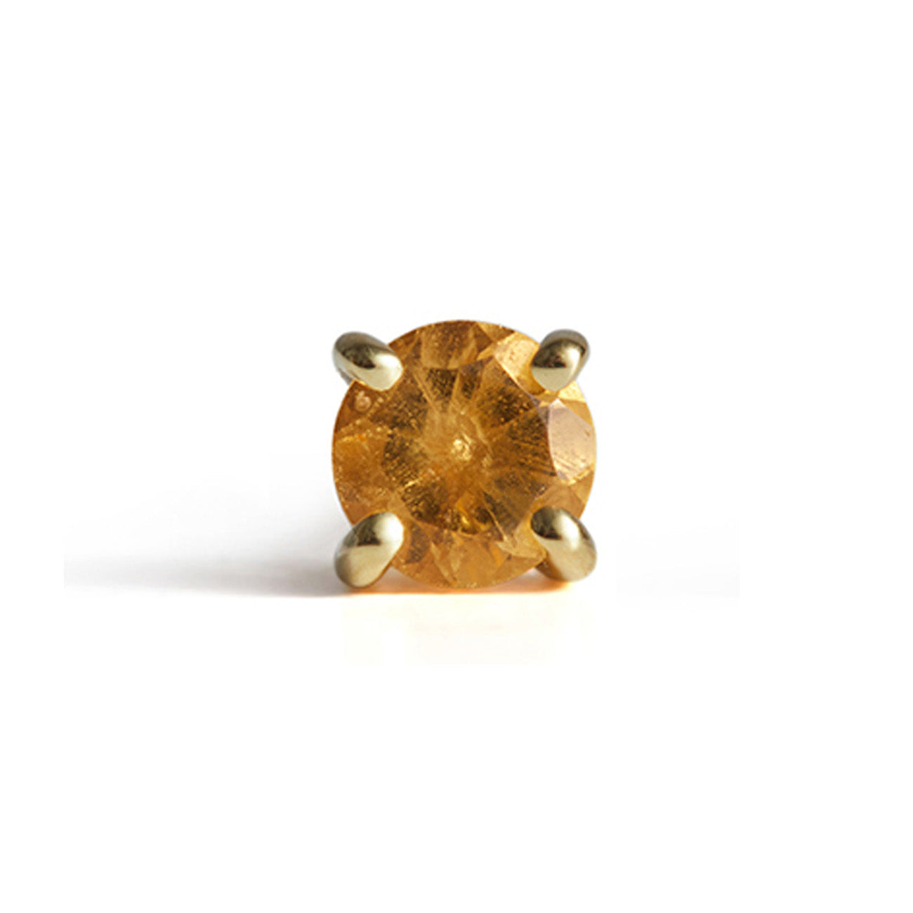 Birthstone Round Stud Solid Gold