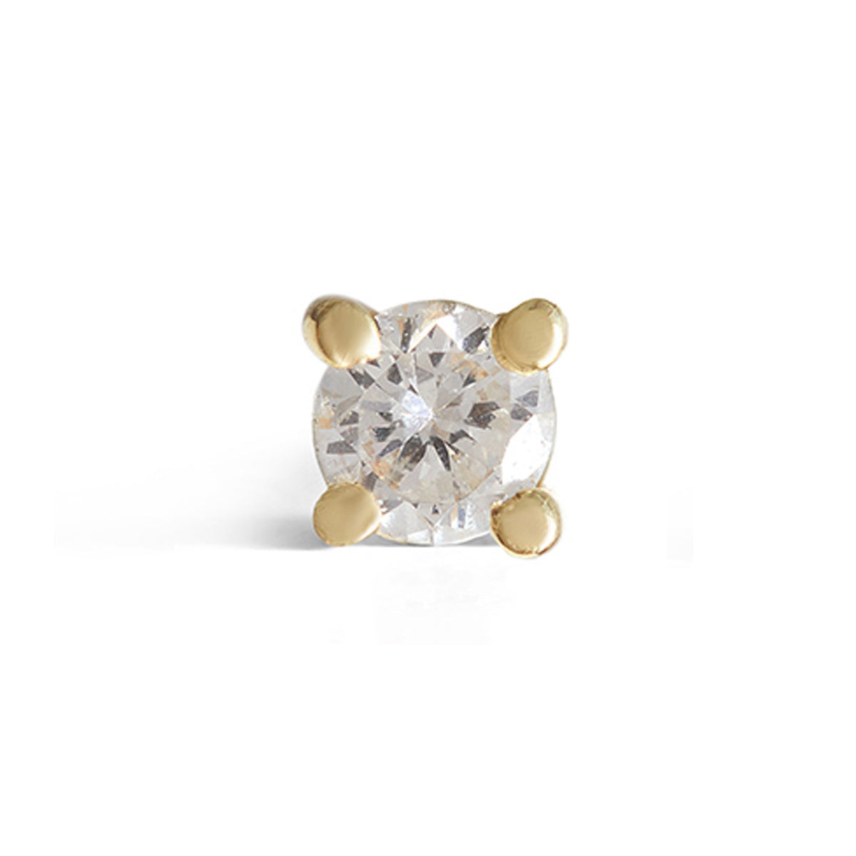 Birthstone Round Stud Solid Gold