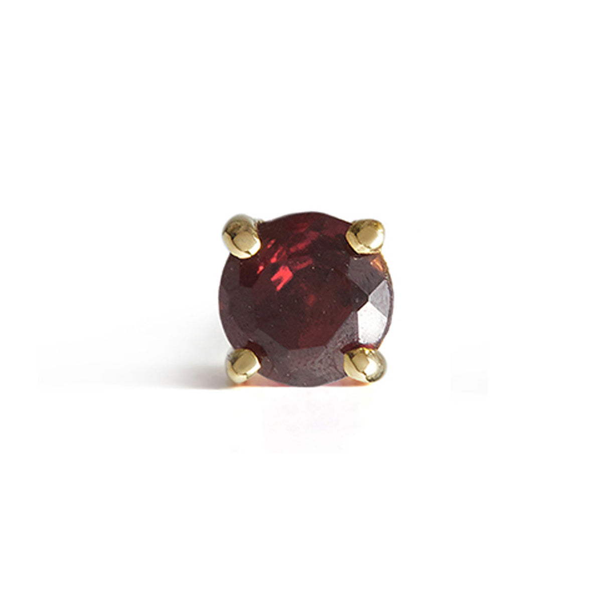 Birthstone Round Stud Solid Gold