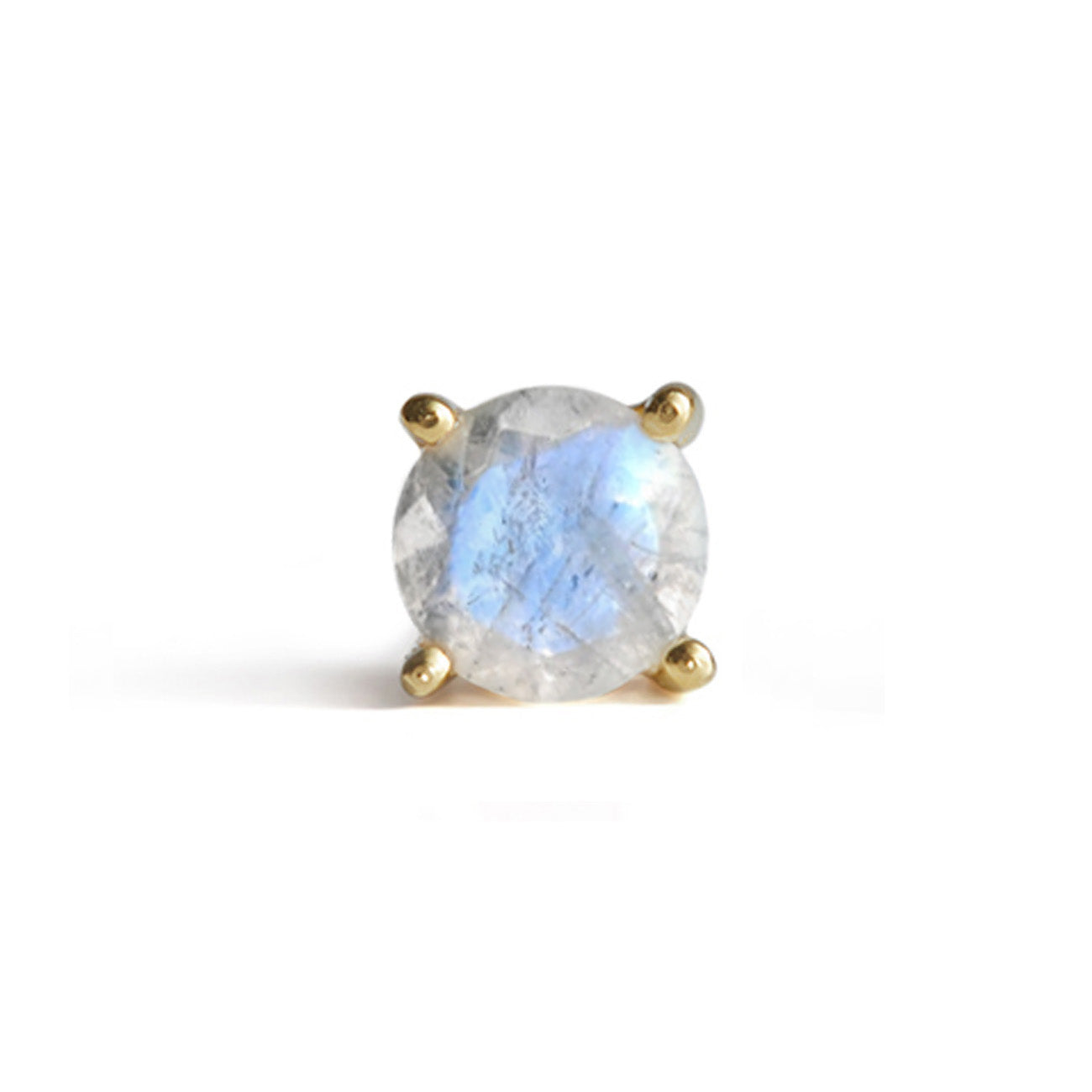 Birthstone Round Stud Solid Gold