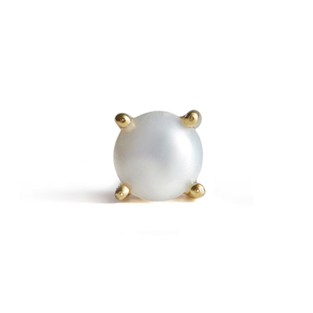Birthstone Round Stud Solid Gold
