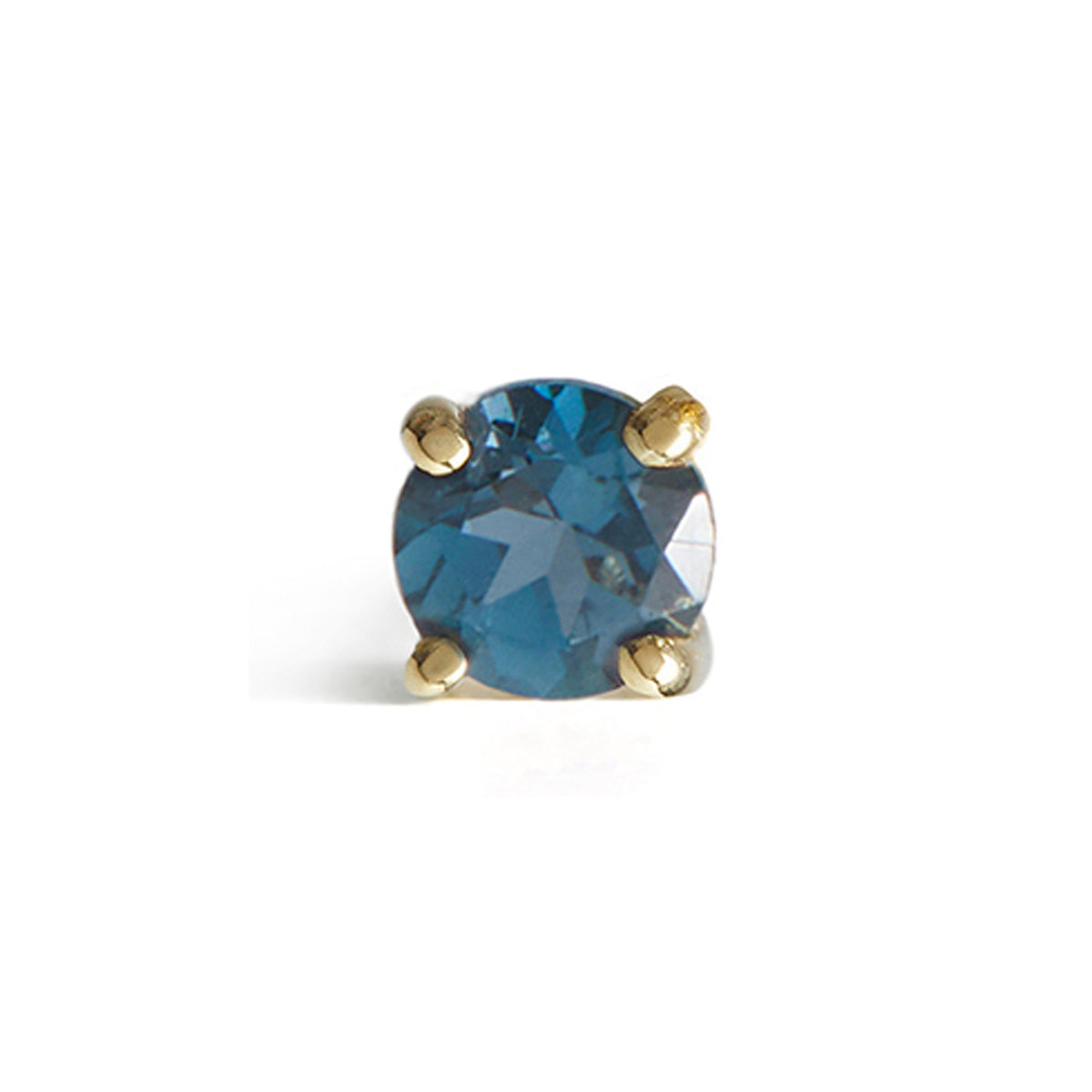 Birthstone Round Stud Solid Gold