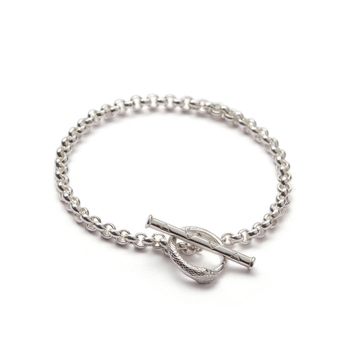 Ouroboros Chain Bracelet Silver Rachel Entwistle