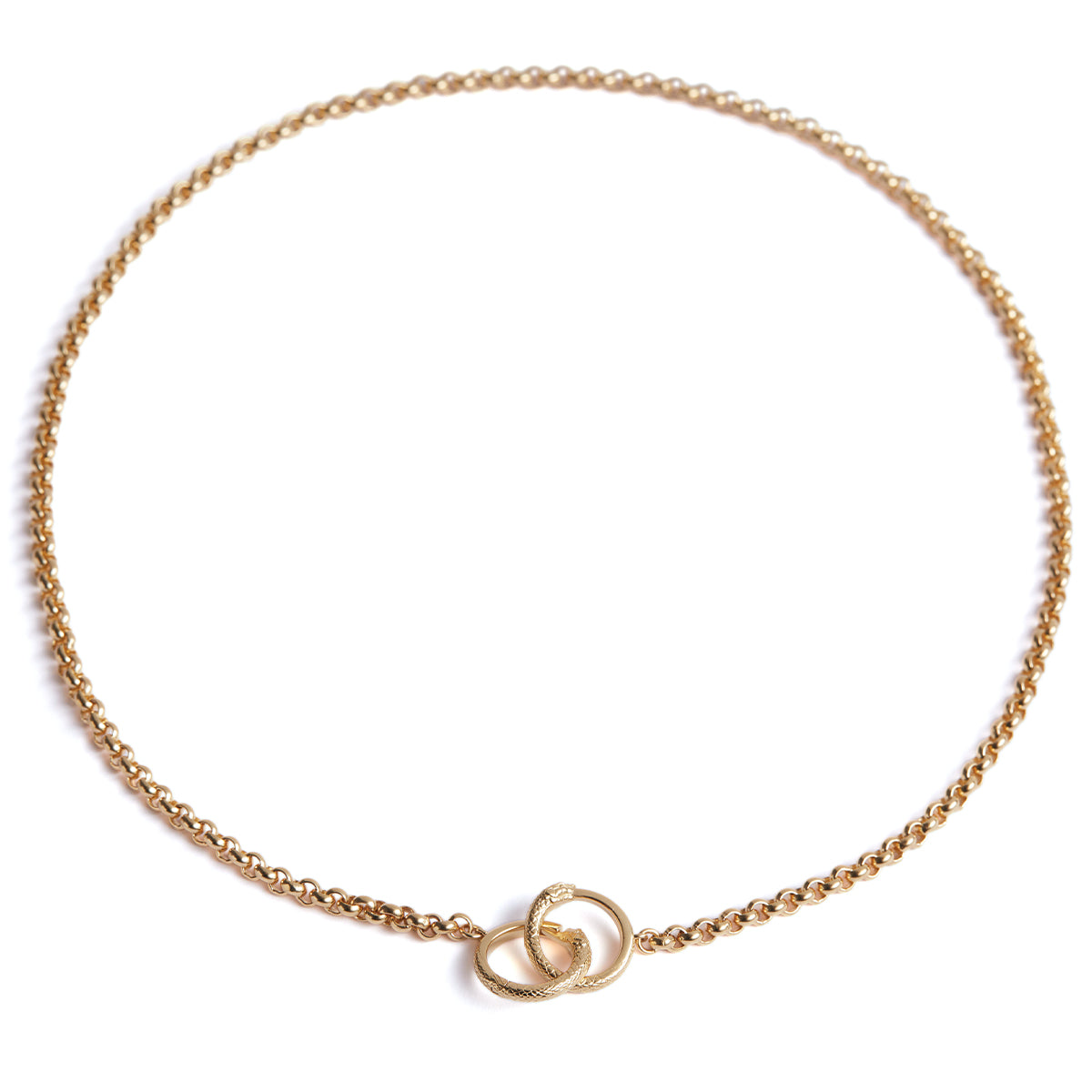 Ouroboros Chain Necklace Solid Gold