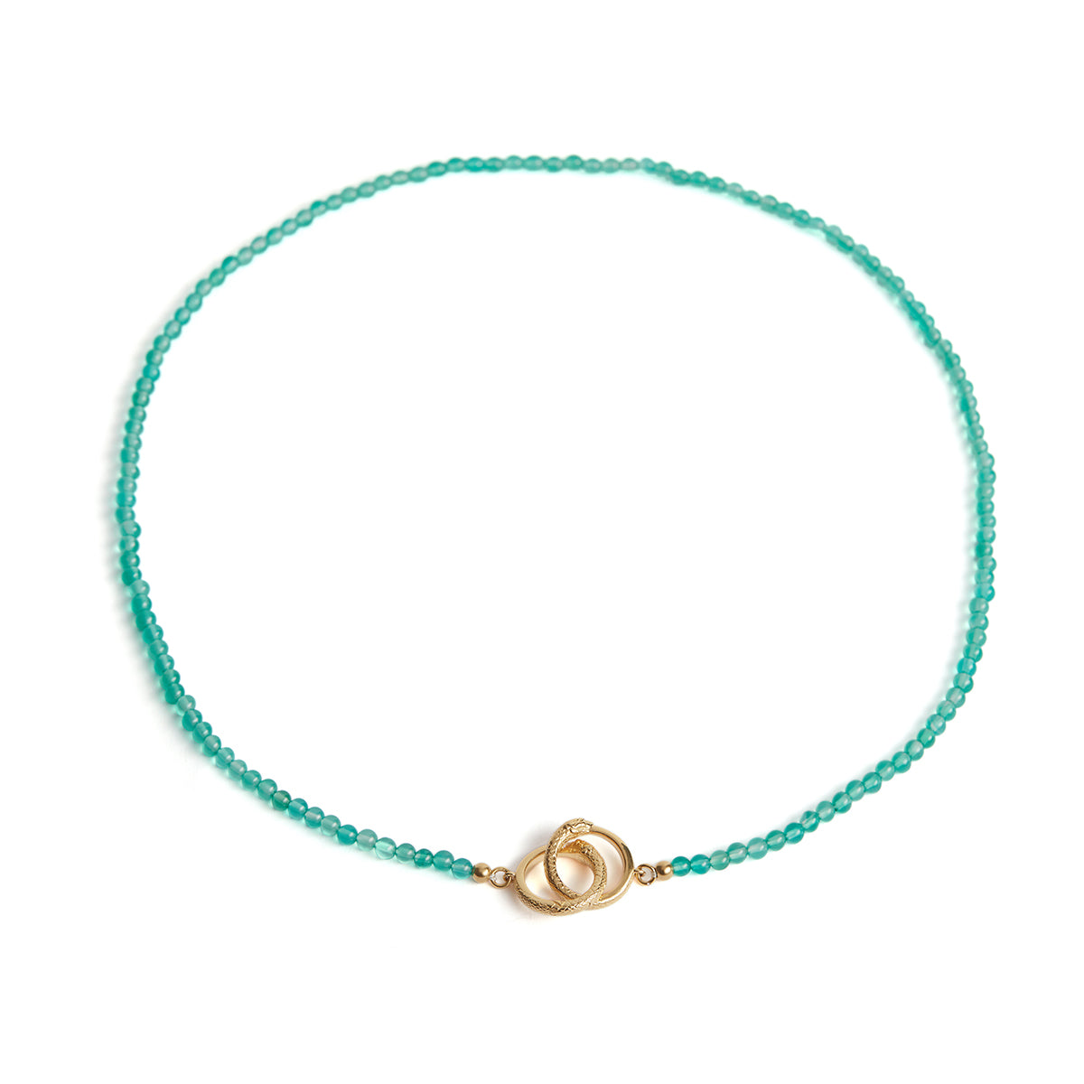 Ouroboros Green Onyx Necklace Gold