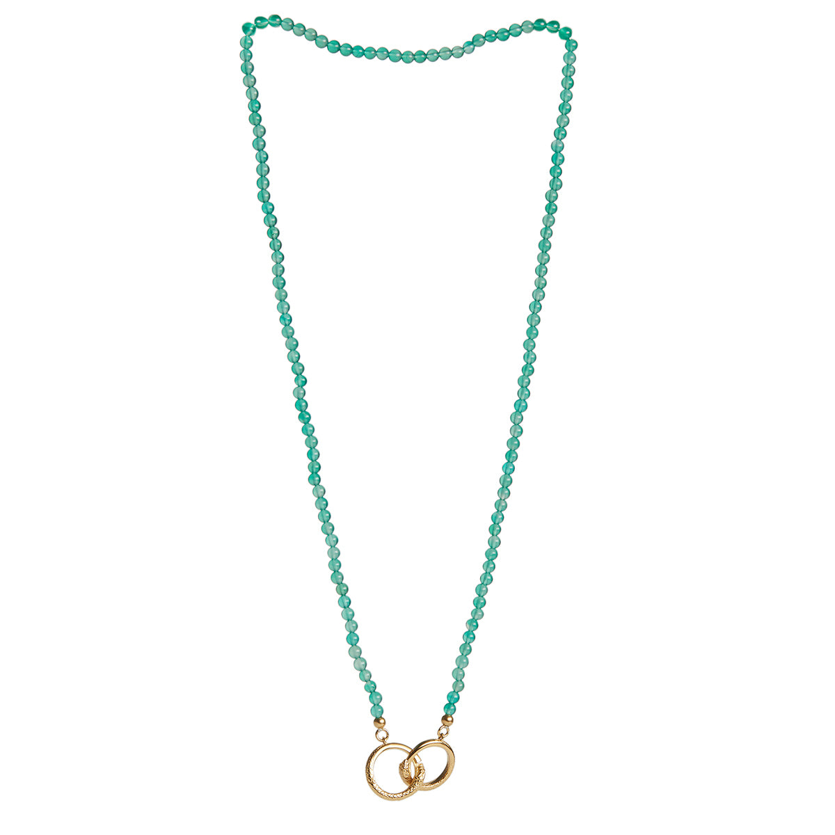 Ouroboros Green Onyx Necklace Gold