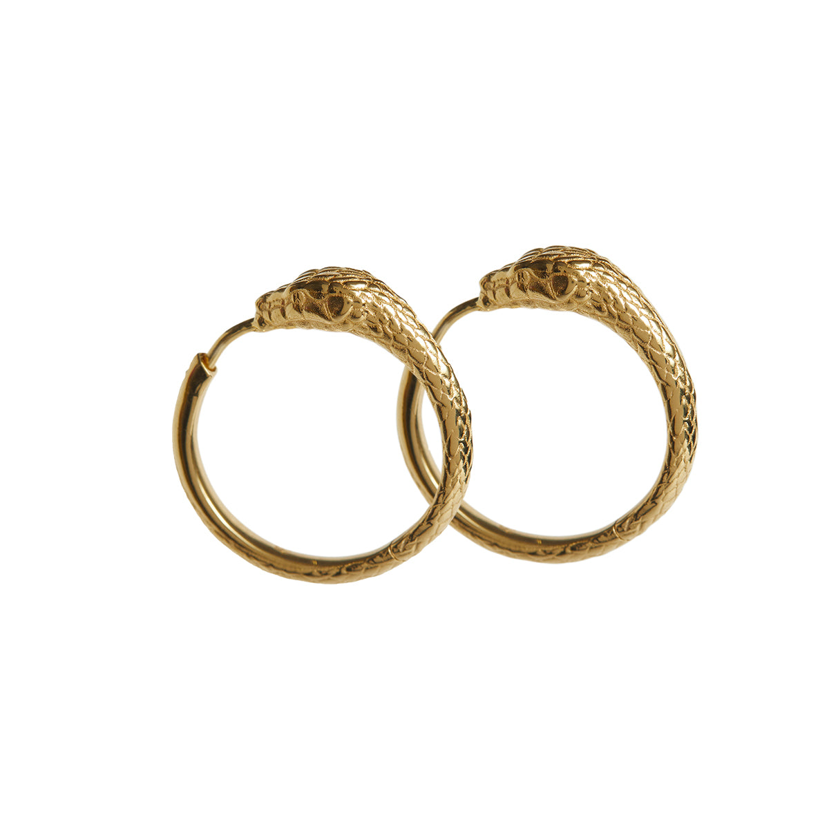 Ouroboros Snake Hoops Gold