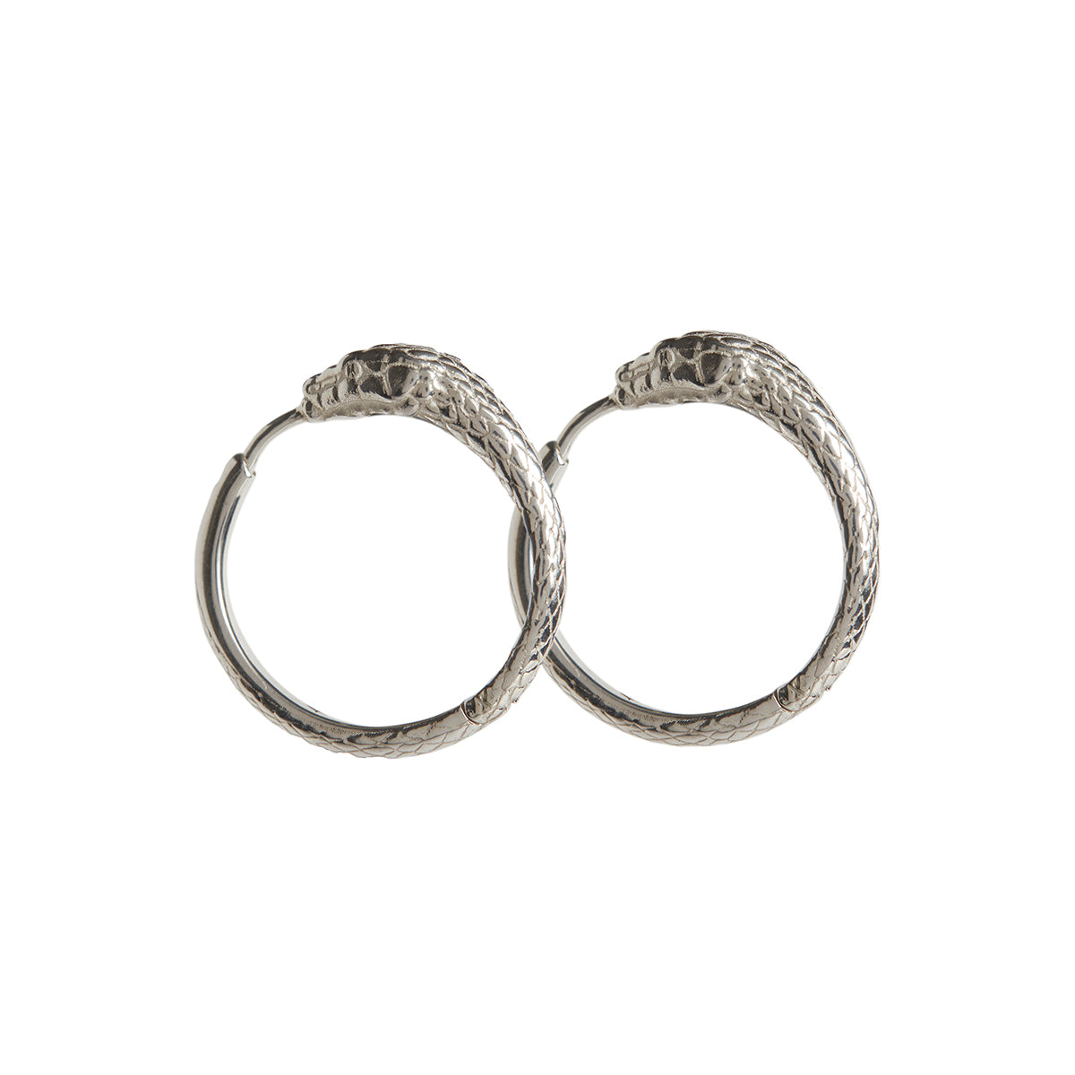 Ouroboros Snake Hoops Silver