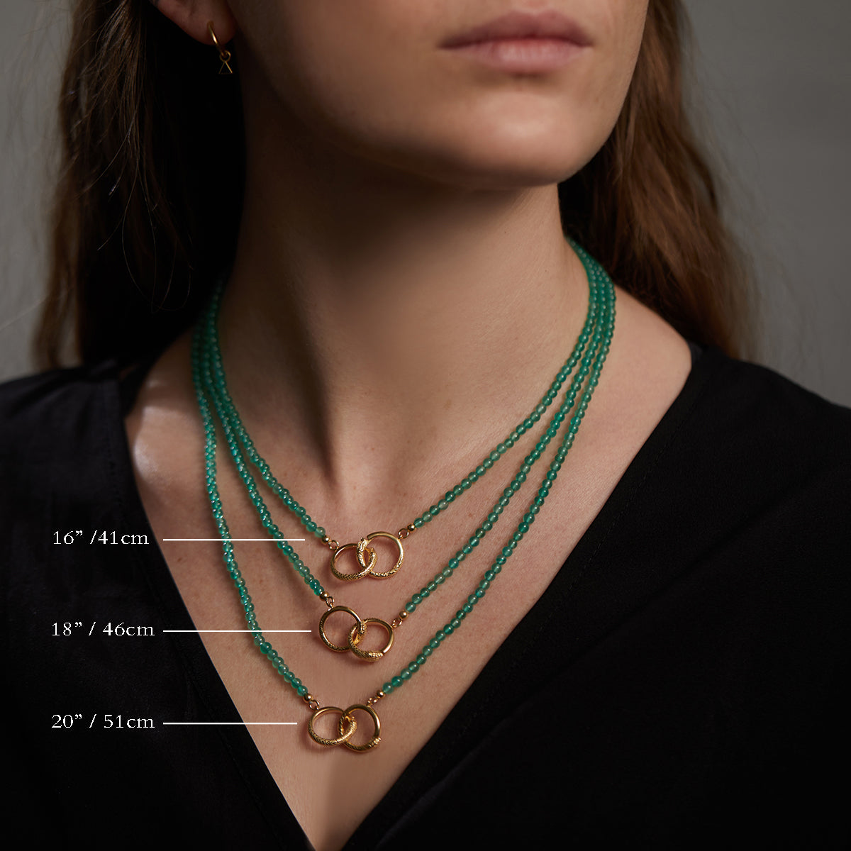Ouroboros Green Onyx Necklace Gold