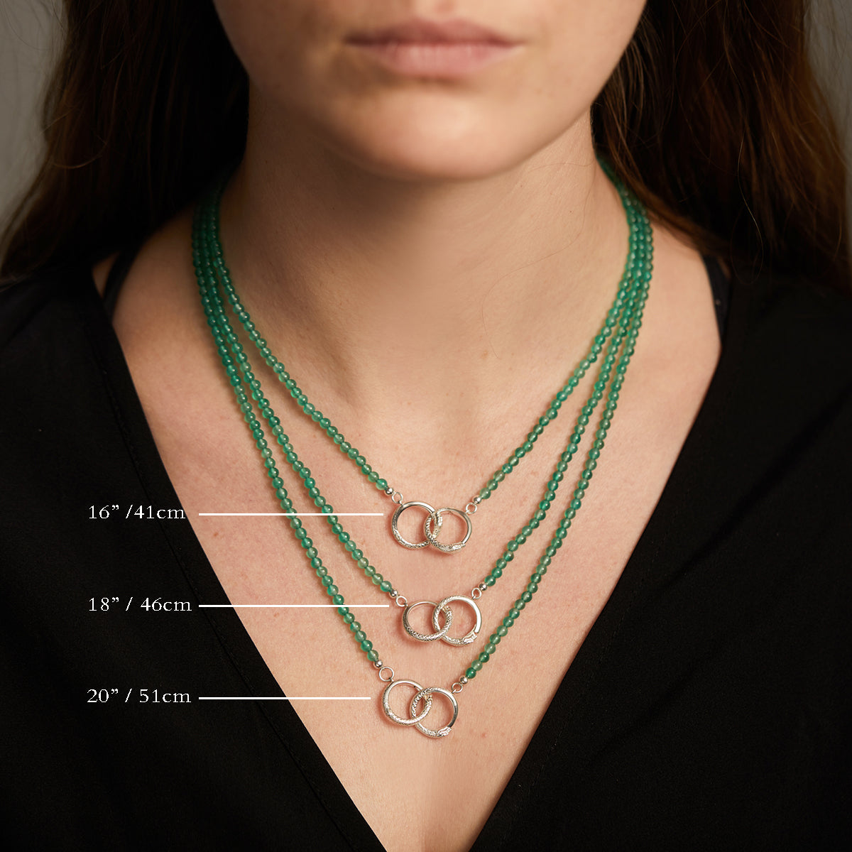 Ouroboros Onyx Necklace Silver