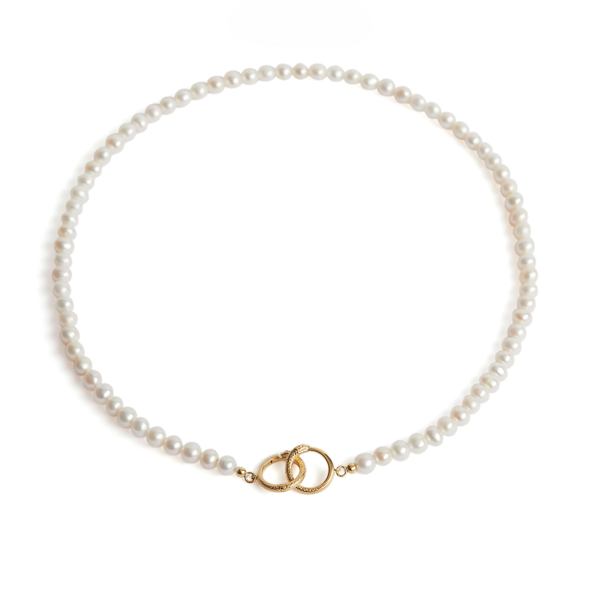 Ouroboros Pearl Necklace Gold