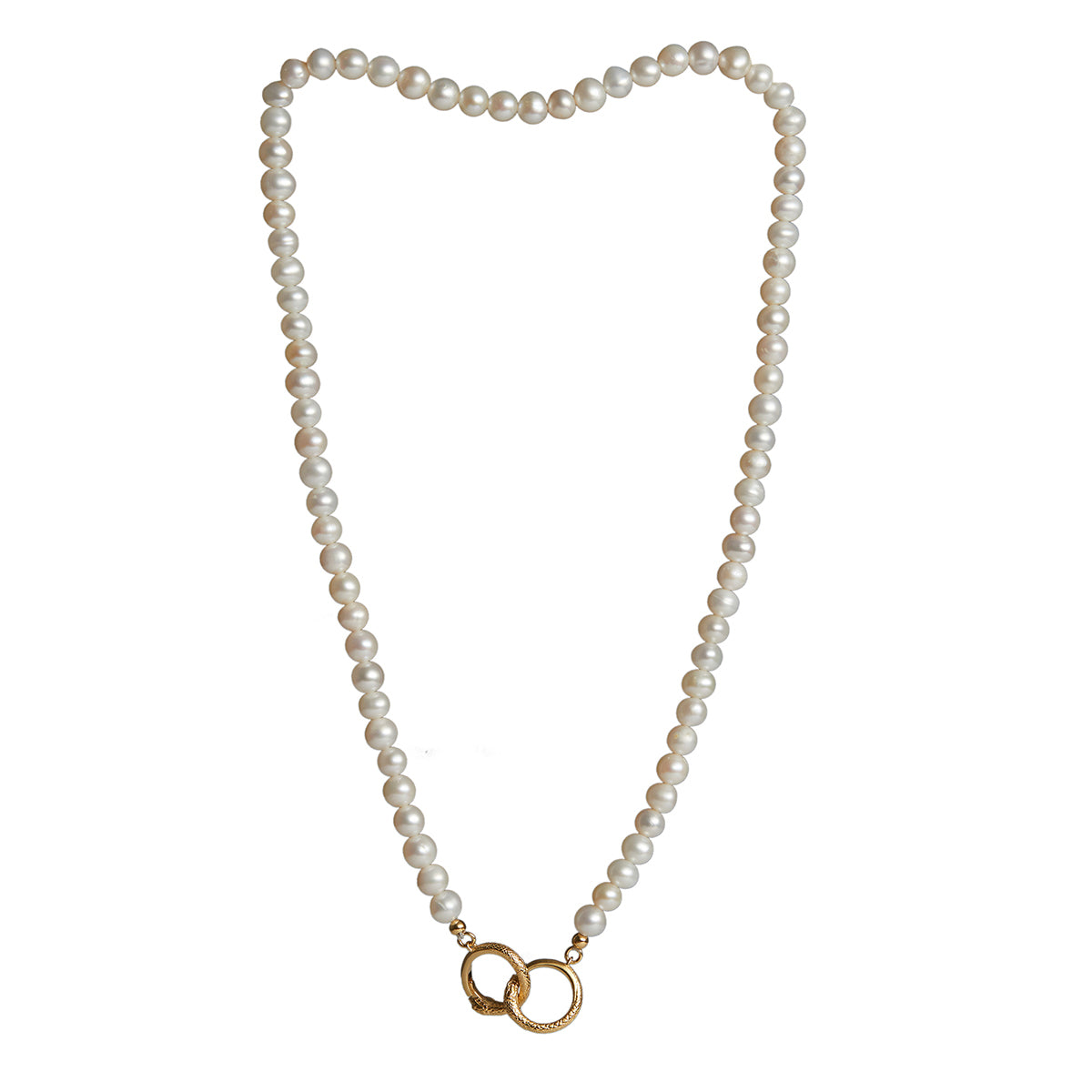 Ouroboros Pearl Necklace Gold