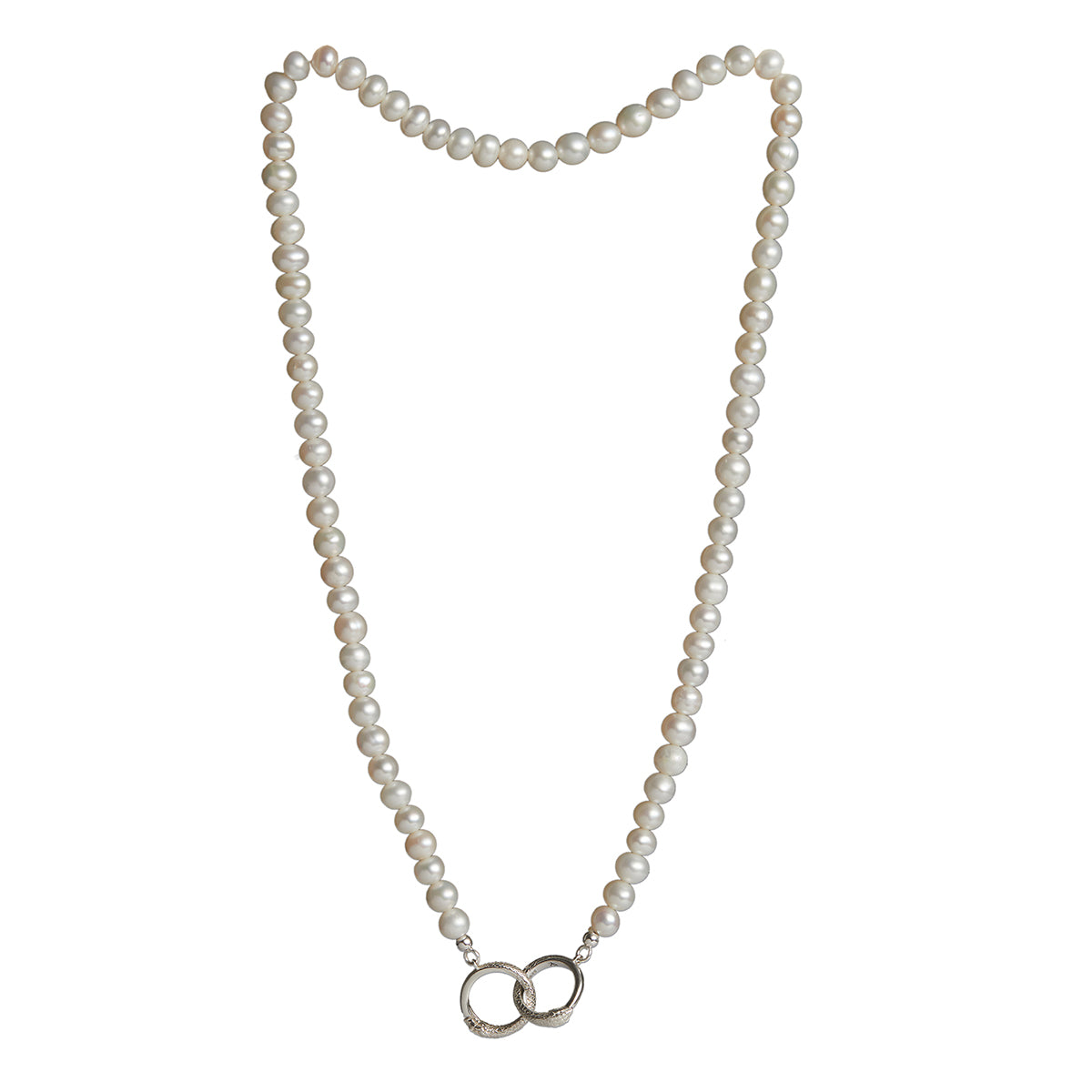 Ouroboros Pearl Necklace Silver