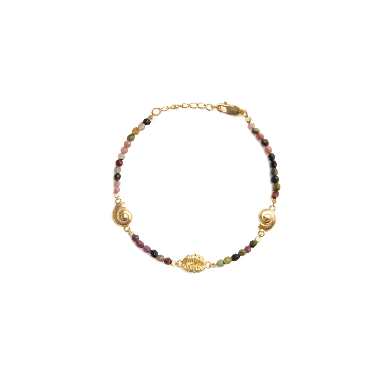 Inanna Spiral Tourmaline Bracelet Solid Gold