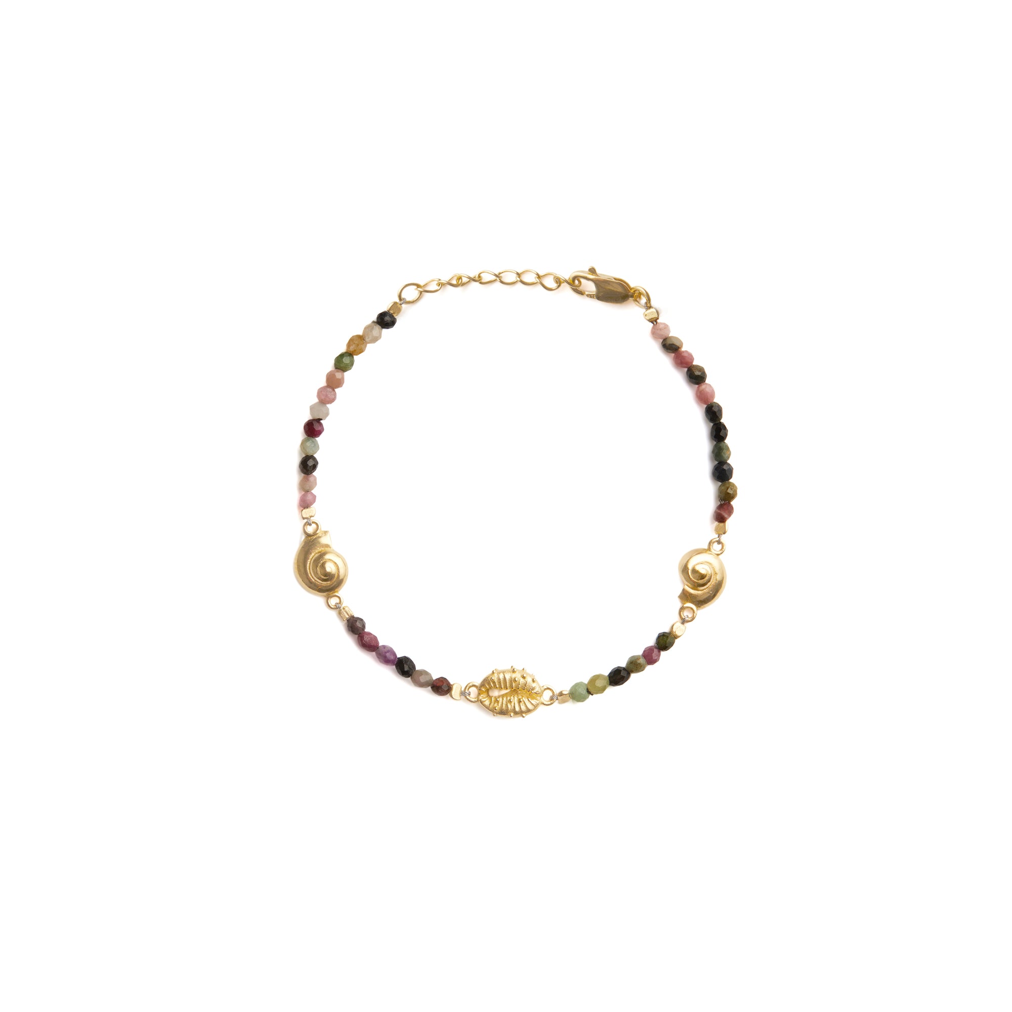 Inanna Spiral Tourmaline Bracelet Solid Gold