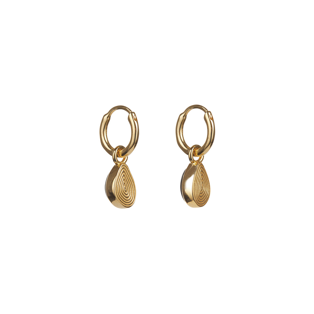 Apollo Green Onyx Mini Hoop Earrings Solid Gold