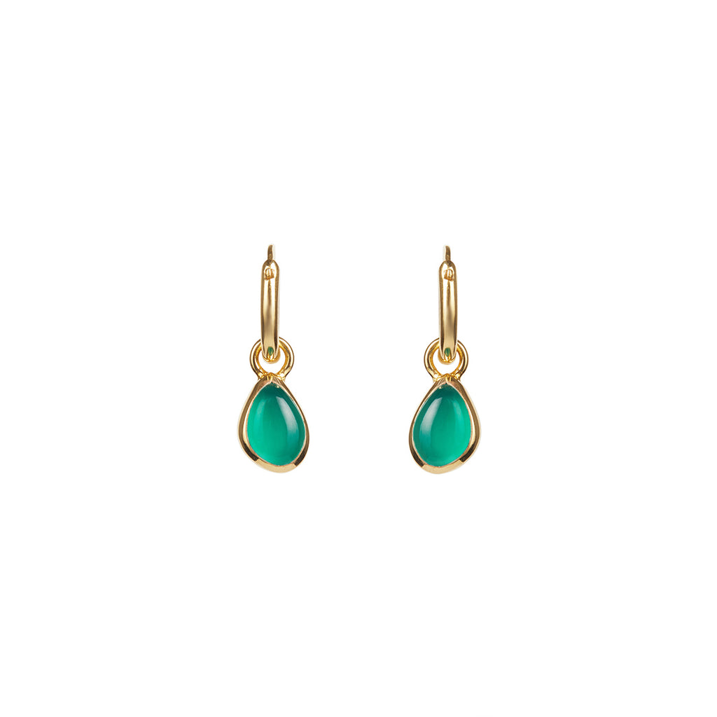 Apollo Onyx Mini Hoop Earrings Solid Gold