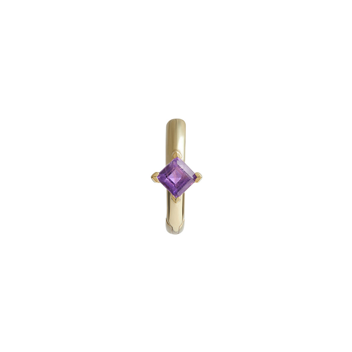 Birthstone Square Piercing Huggie Solid Gold