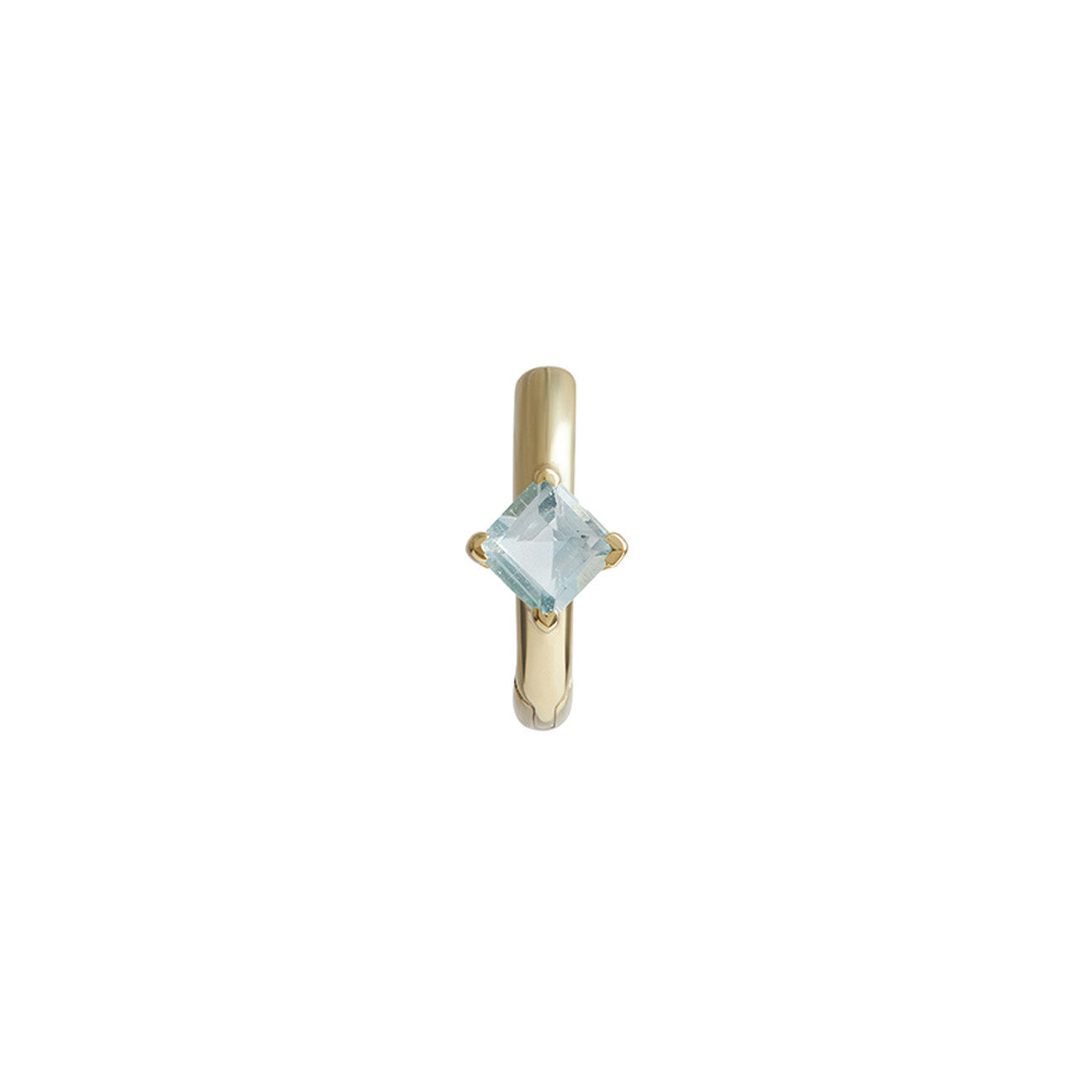 Birthstone Square Piercing Huggie Solid Gold