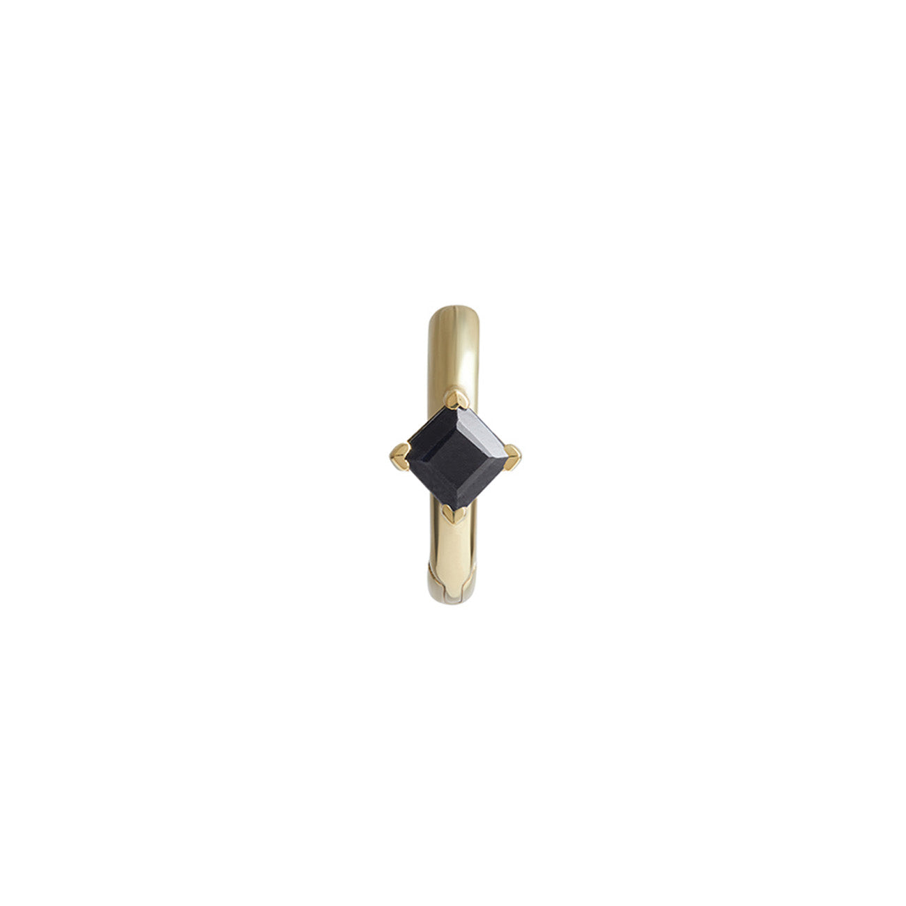 Birthstone Square Piercing Huggie Solid Gold