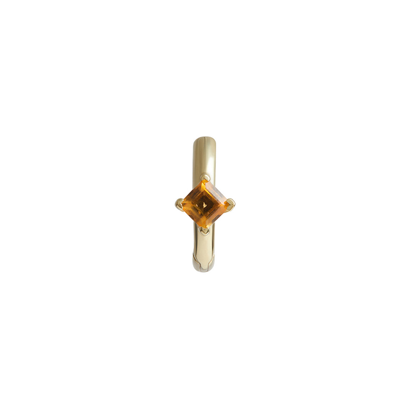 Birthstone Square Piercing Huggie Solid Gold