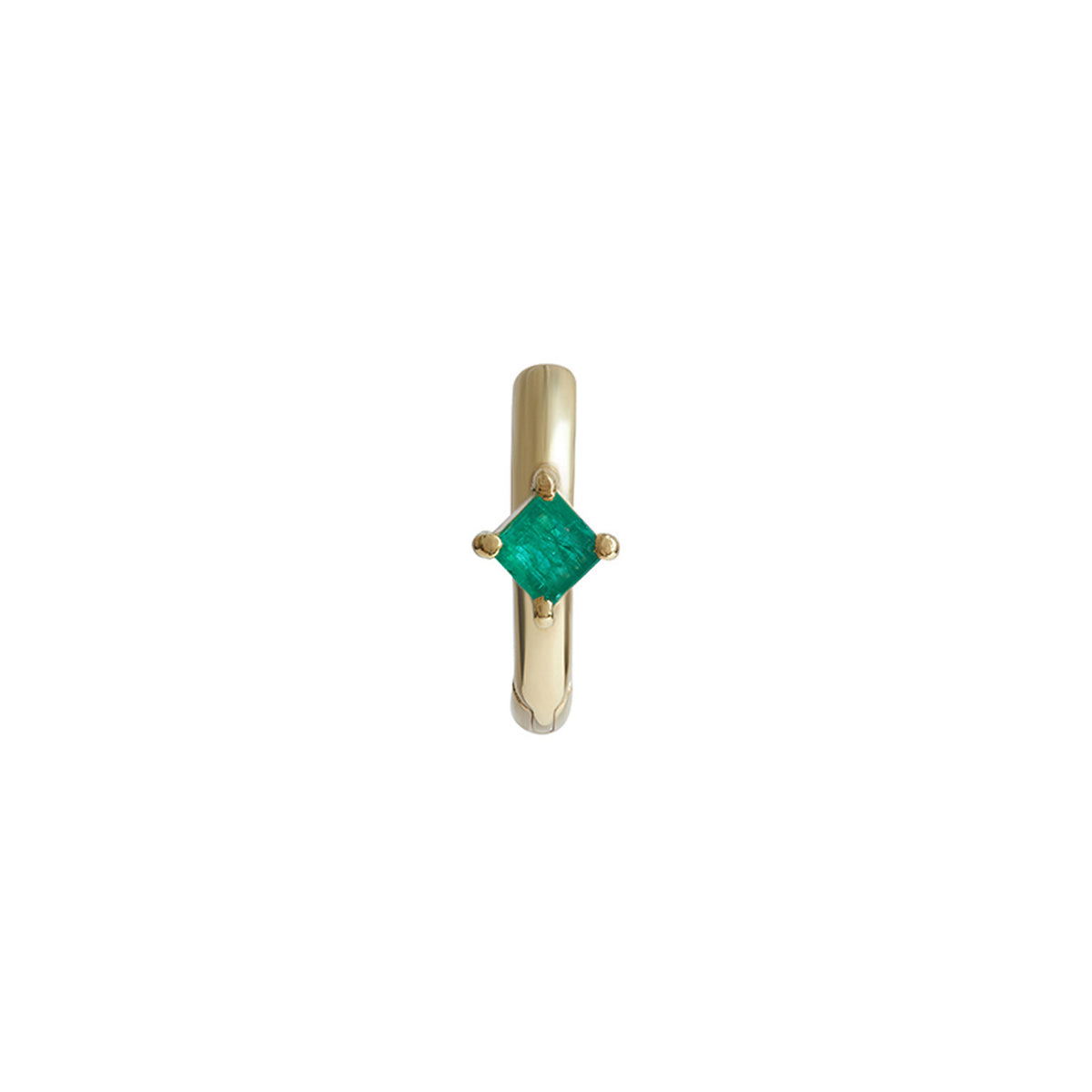 Birthstone Square Piercing Huggie Solid Gold