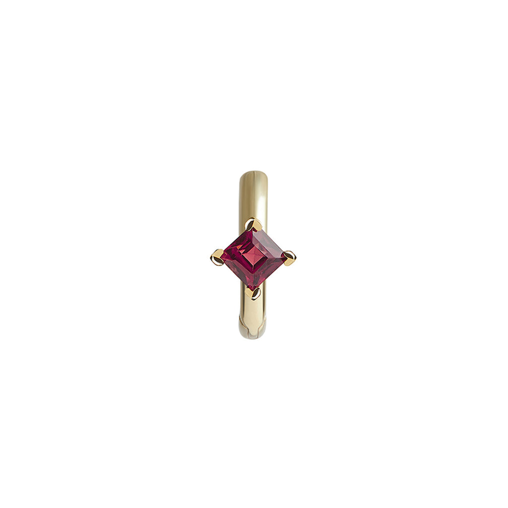 Birthstone Square Piercing Huggie Solid